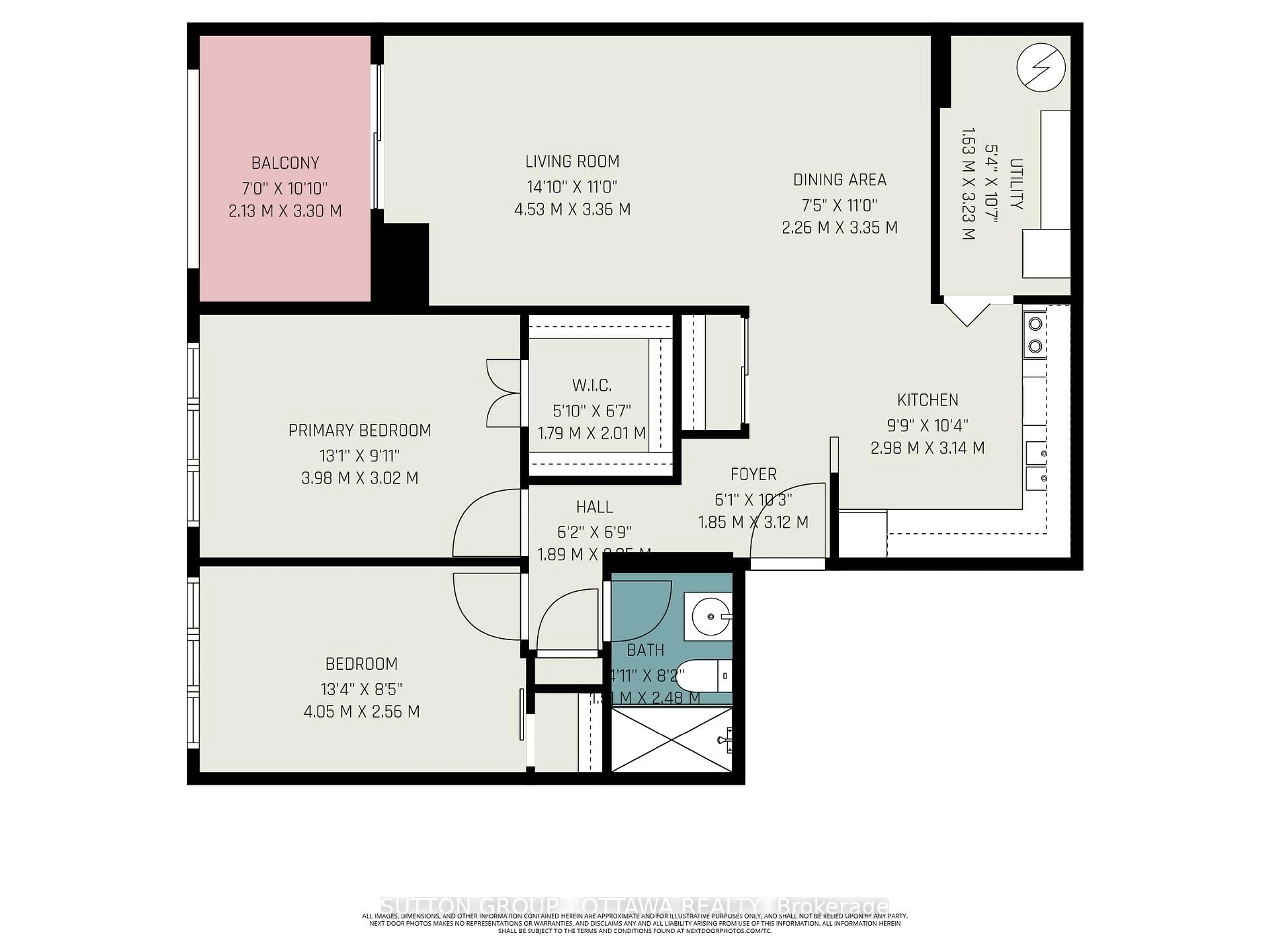 Floor plan for 200 Bay St #1004, Ottawa Ontario K1R 7W8