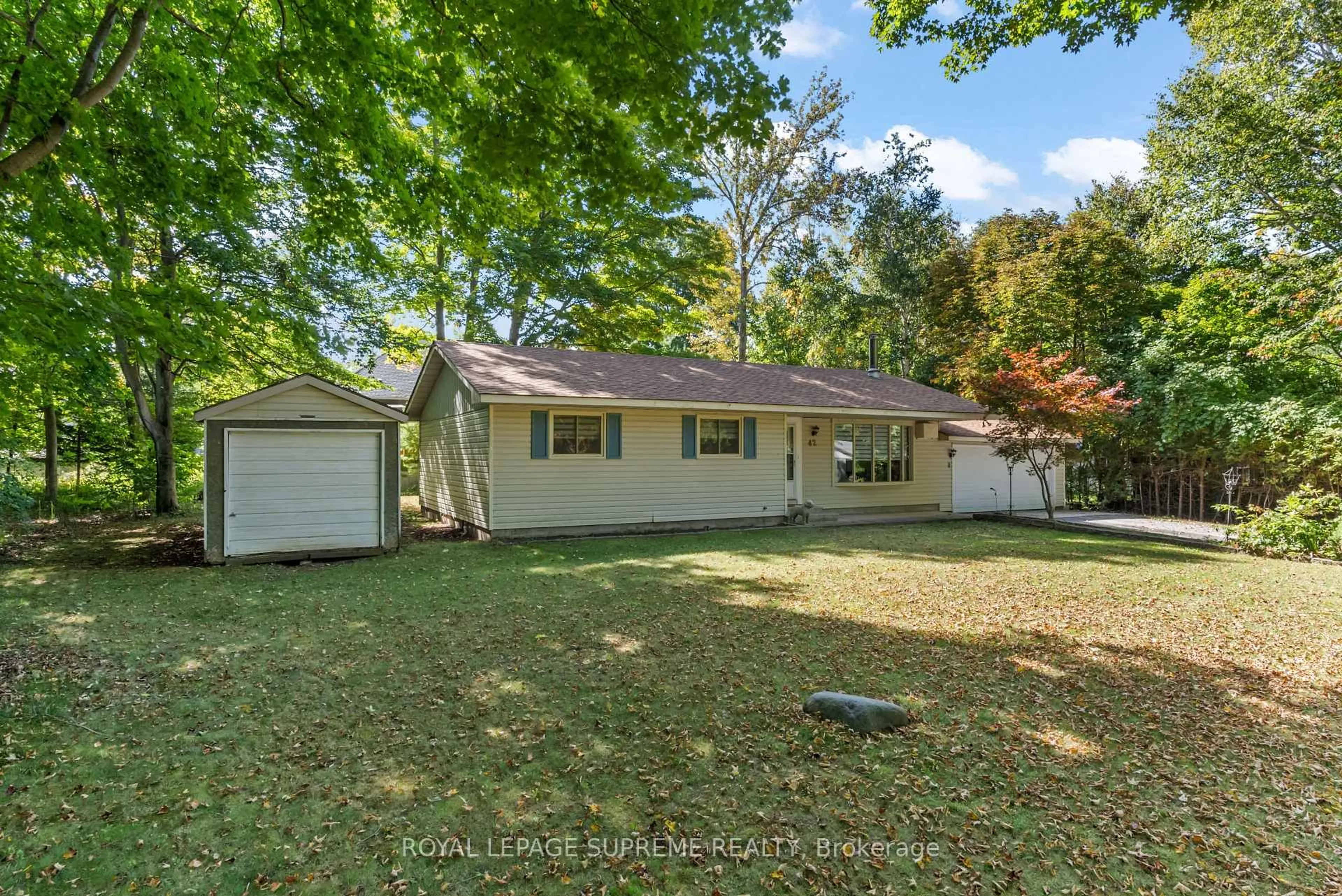 A pic from outside/outdoor area/front of a property/back of a property/a pic from drone, street for 42 Birch St, South Bruce Peninsula Ontario N0H 2G0