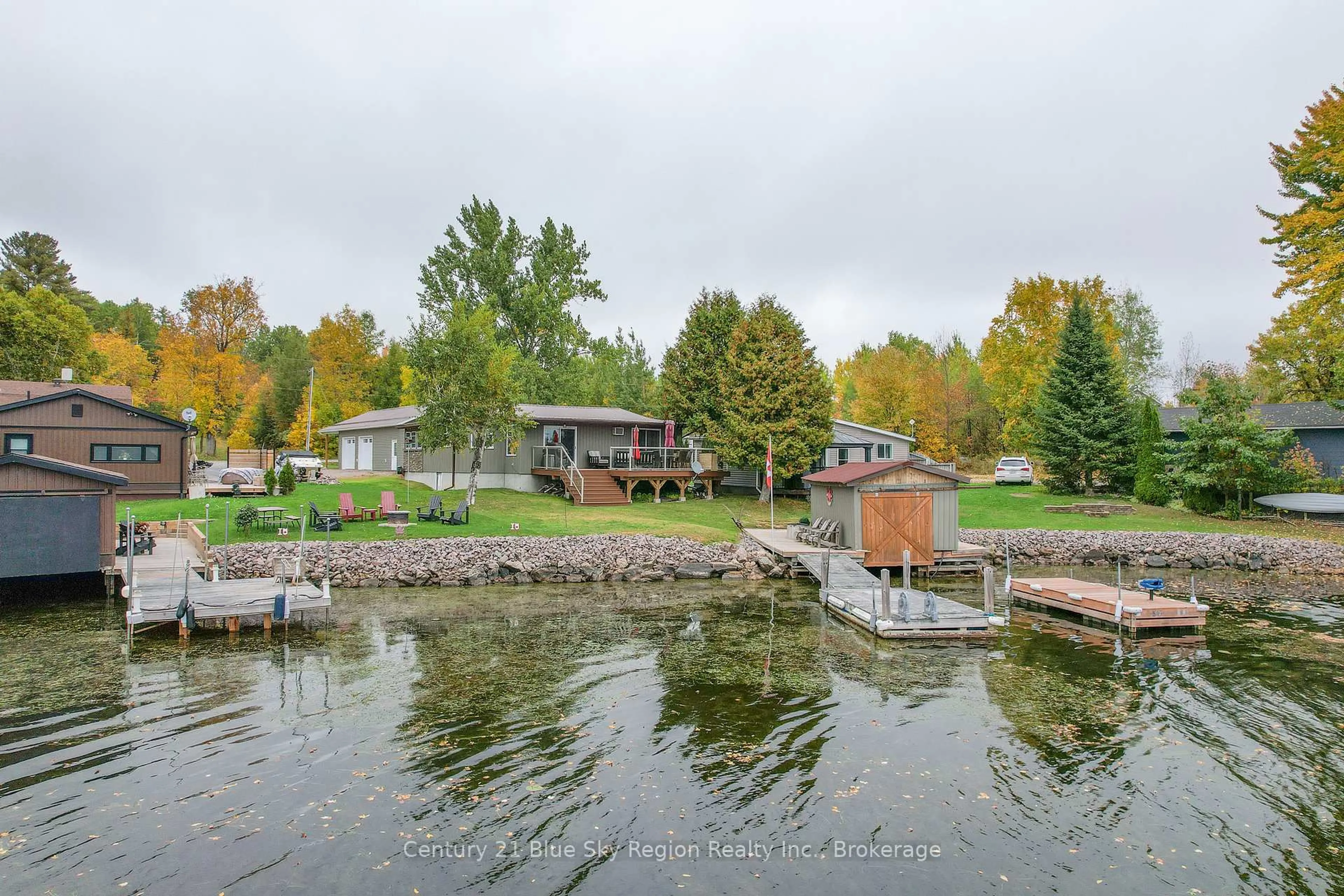 Patio, water/lake/river/ocean view for 44 Caron Rd, West Nipissing Ontario P0H 1R0