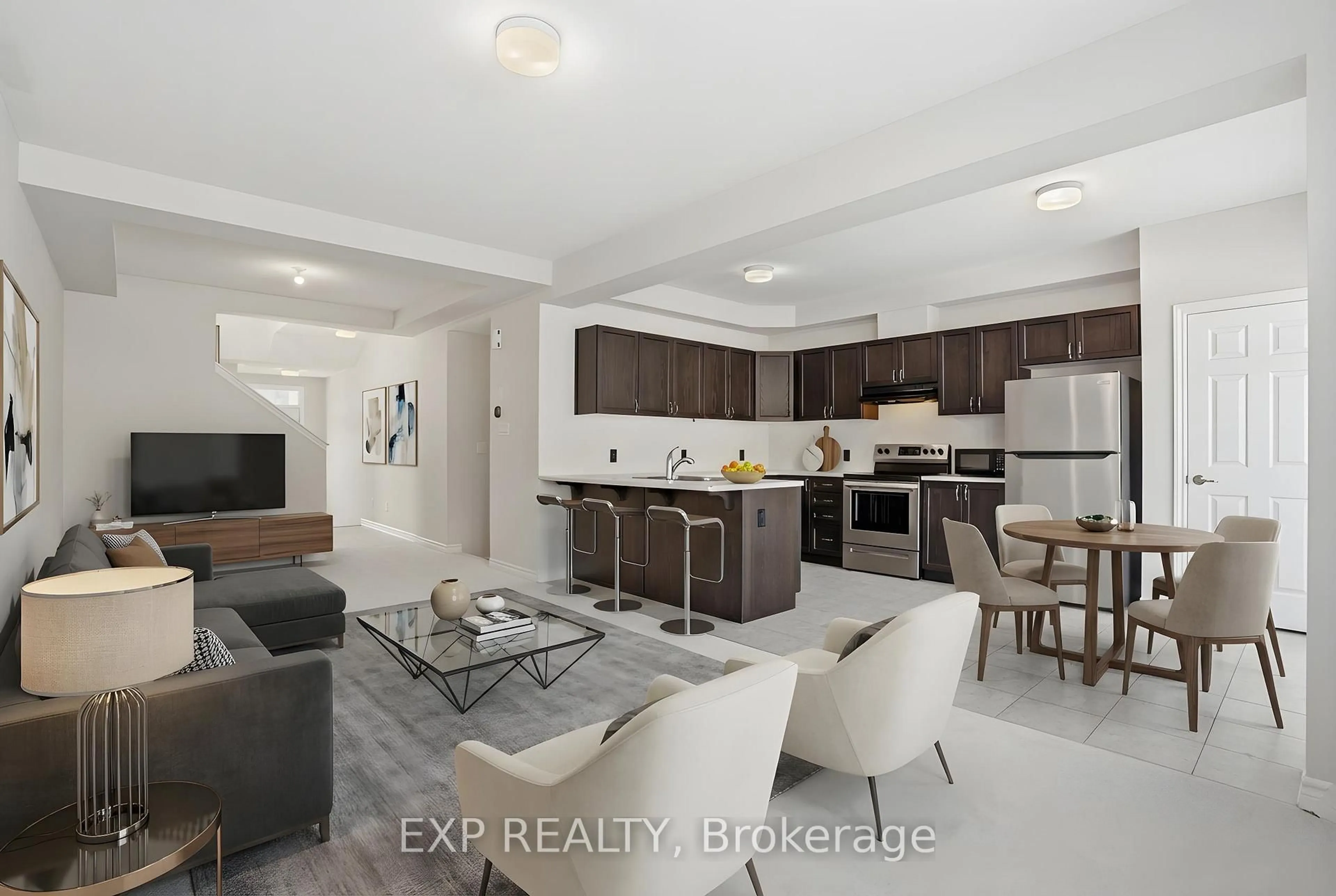 Open concept kitchen, ceramic/tile floor for 714 Derreen Ave, Ottawa Ontario K2S 2Y7