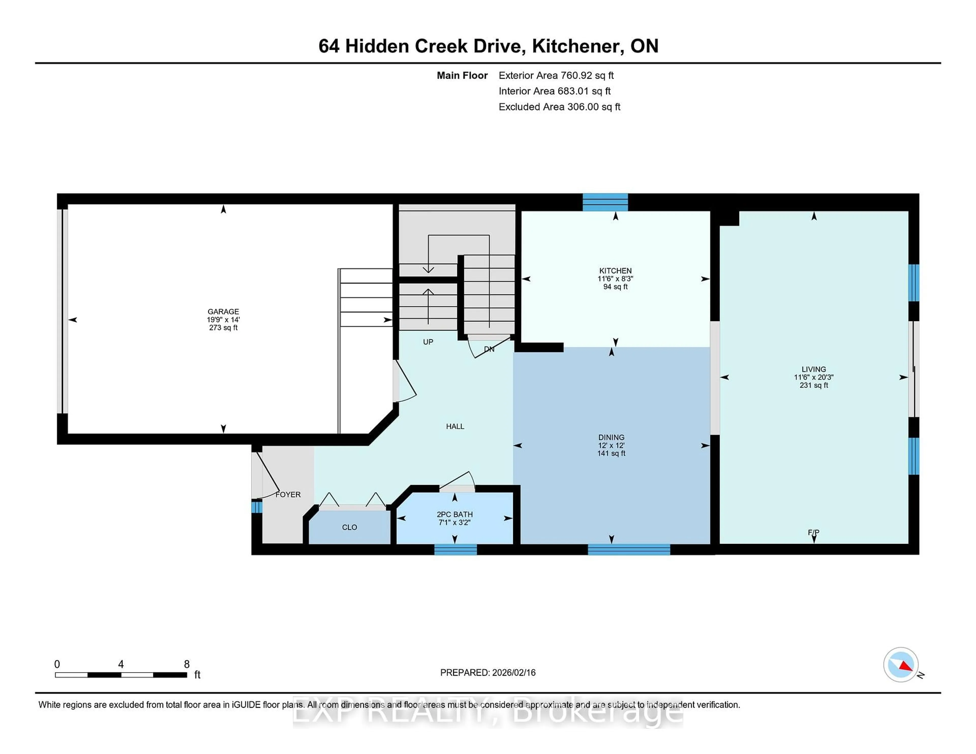 Floor plan for 64 Hidden Creek Dr, Kitchener Ontario N2N 3N7