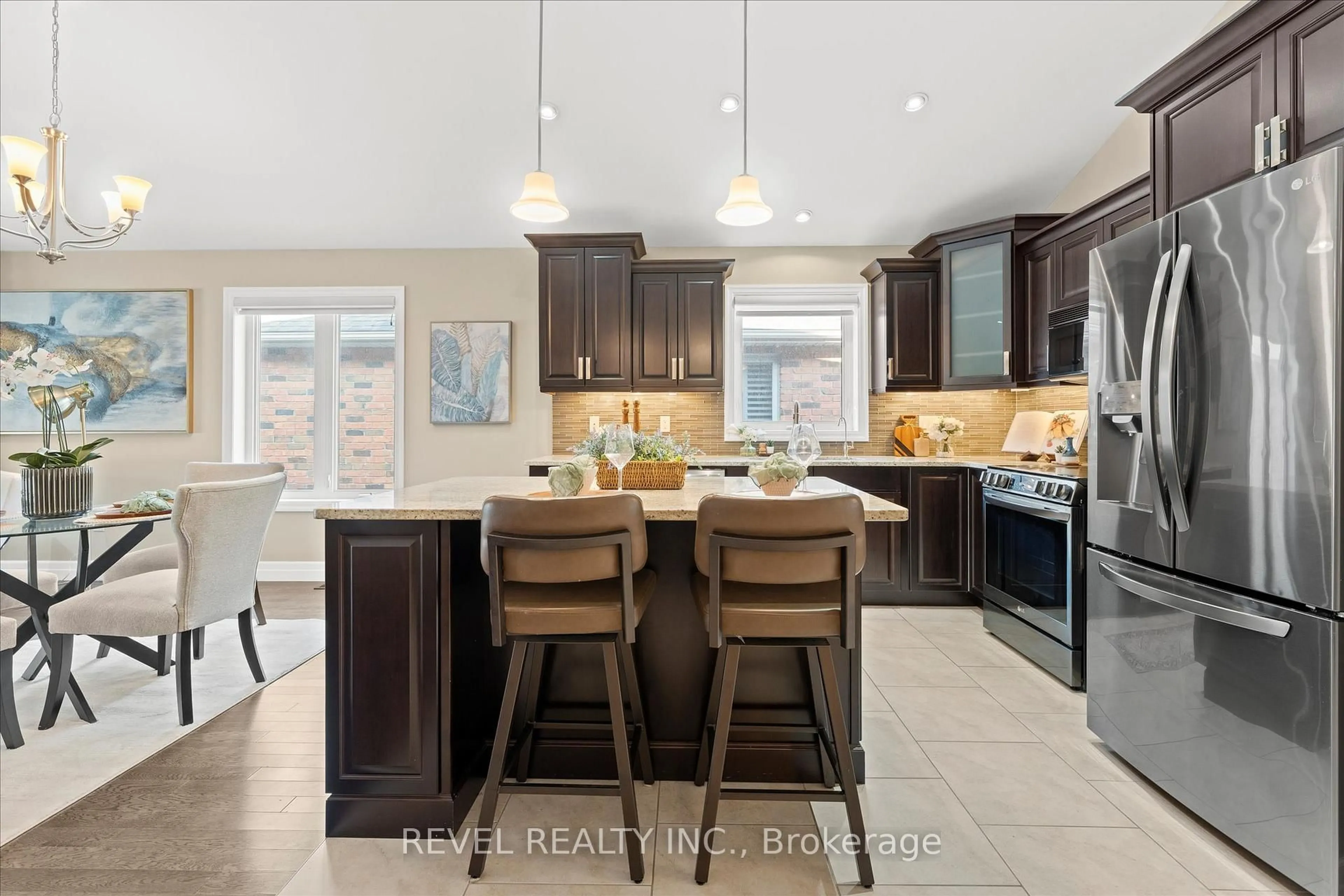 Open concept kitchen, ceramic/tile floor for 1060 Gabrieau St, LaSalle Ontario N9H 1H5