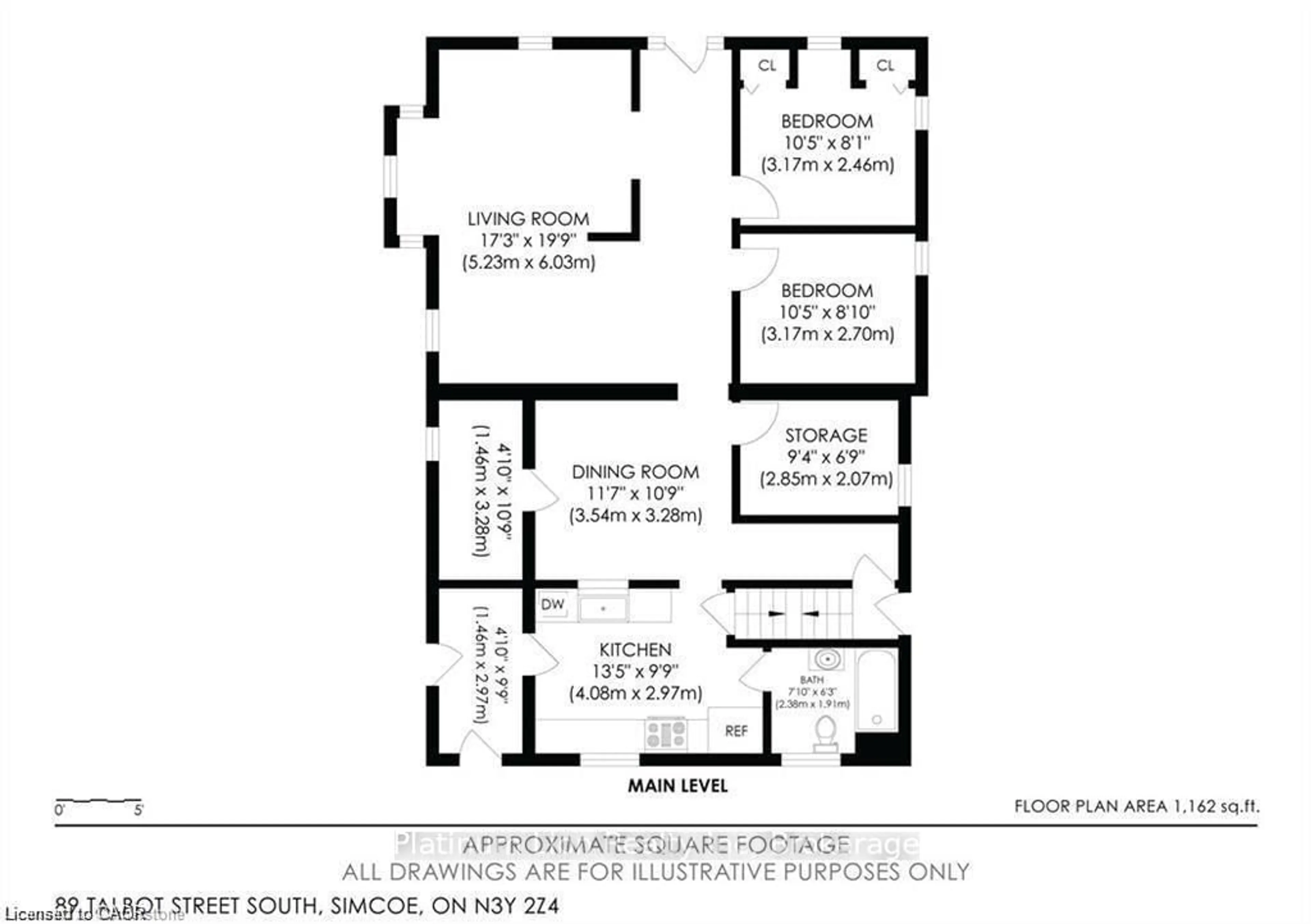 Floor plan for 87-89 Talbot St, Norfolk Ontario N3Y 2Z4