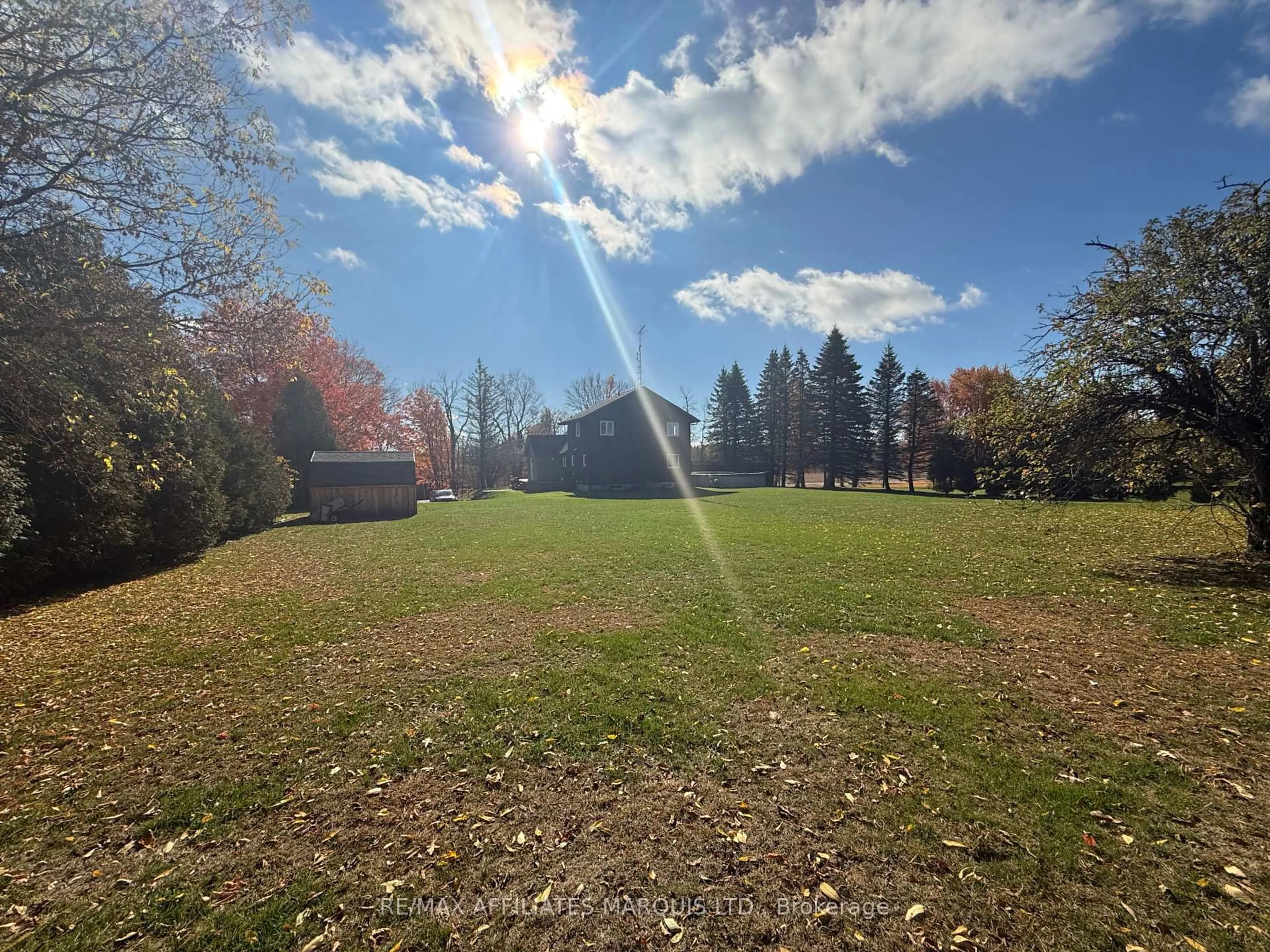 A pic from outside/outdoor area/front of a property/back of a property/a pic from drone, forest/trees view for 16855 County Rd 18 Rd, South Stormont Ontario K0C 2A0