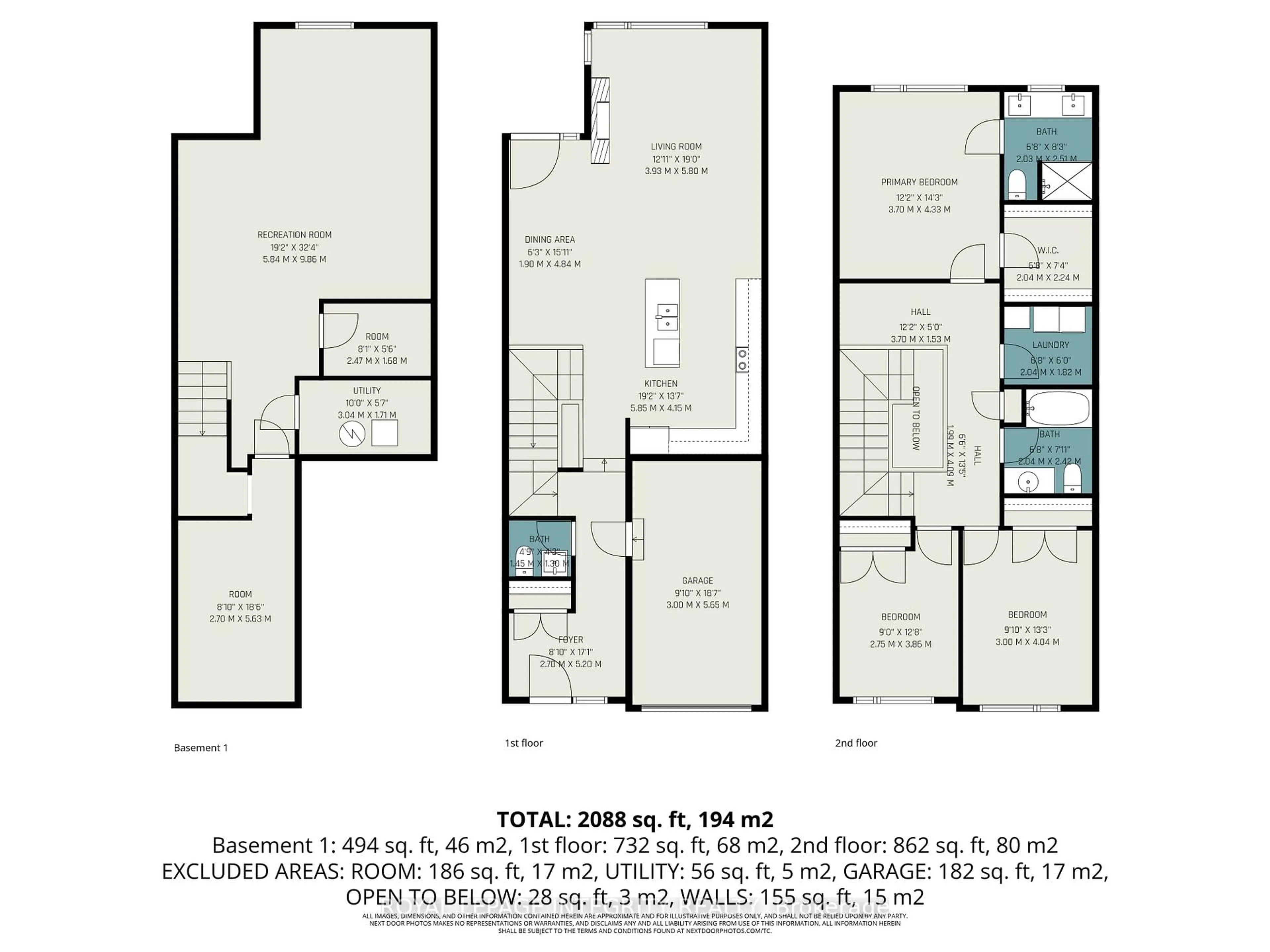 Floor plan for 725 Guardian Grve, Ottawa Ontario K1X 0B2