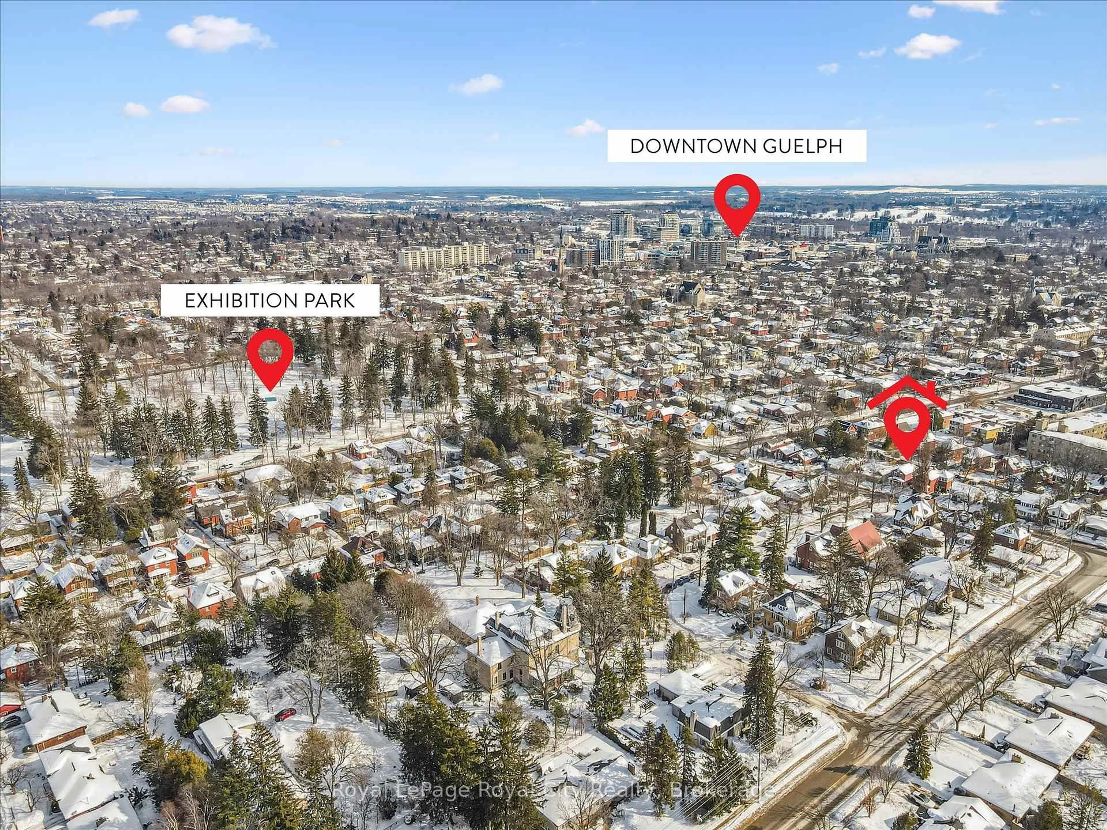 A pic from outside/outdoor area/front of a property/back of a property/a pic from drone, mountain view for 182 London Rd, Guelph Ontario N1H 2C3