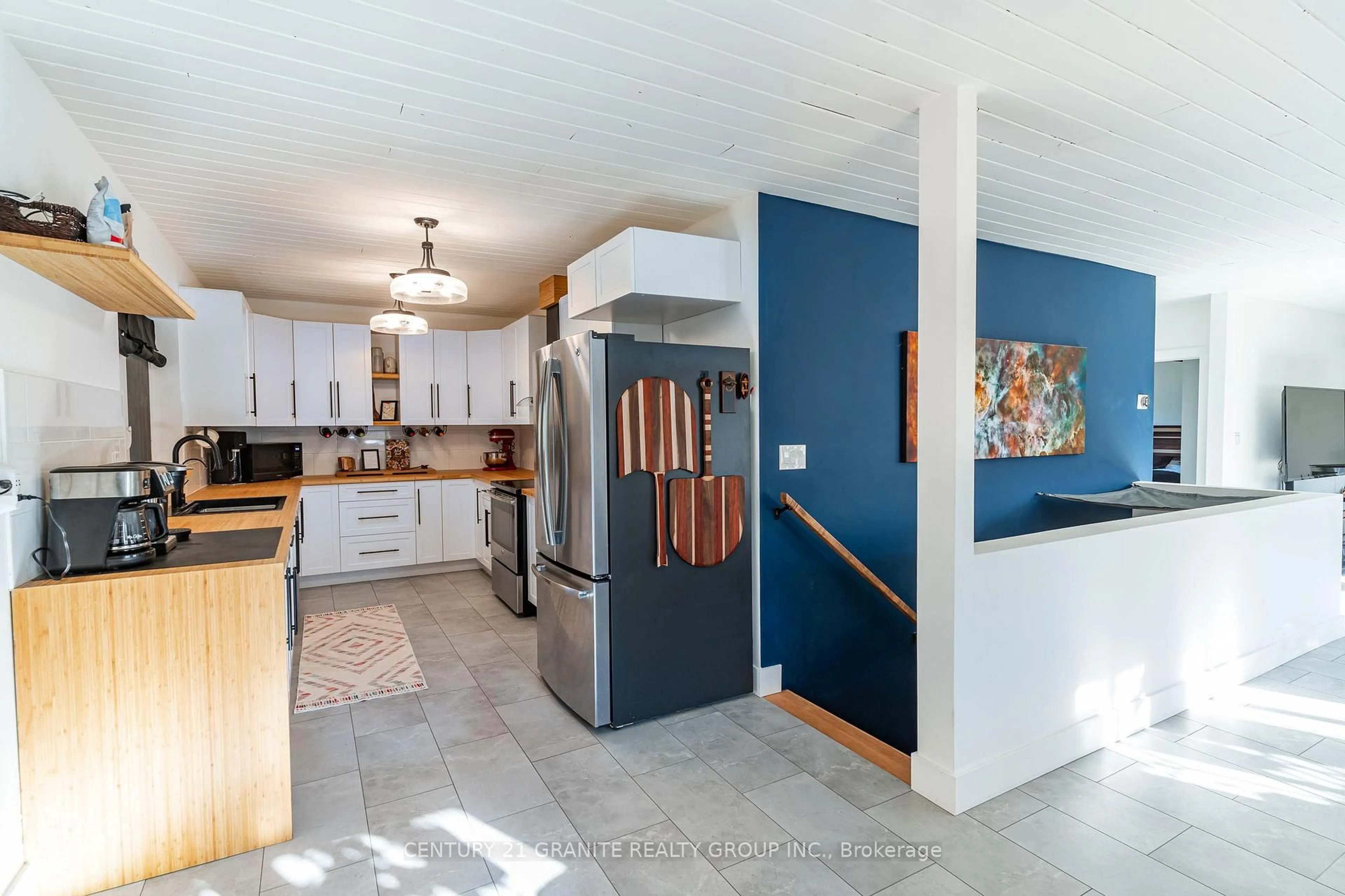 Open concept kitchen, ceramic/tile floor for 1016 Eureka Rd, Highlands East Ontario K0M 1R0