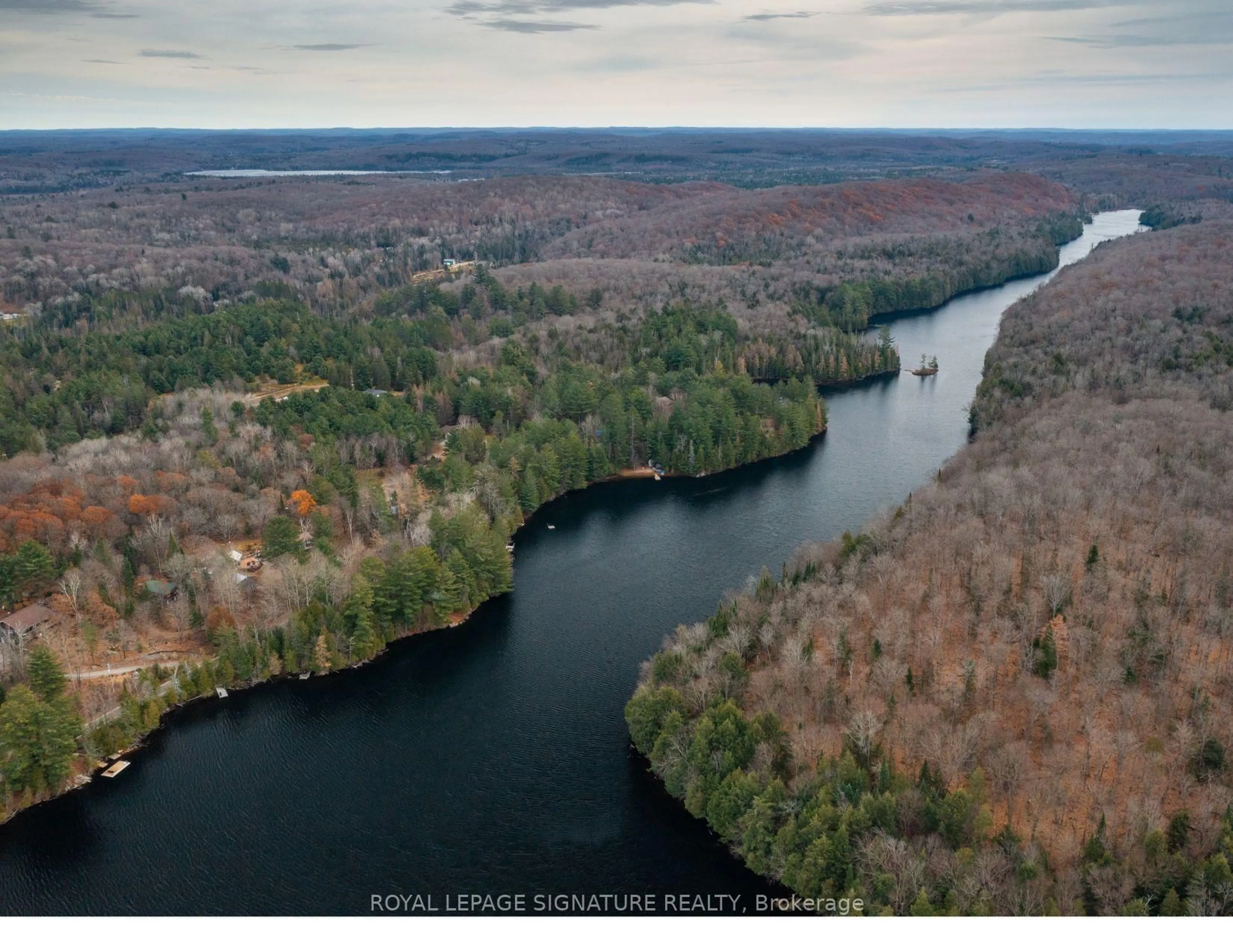A pic from outside/outdoor area/front of a property/back of a property/a pic from drone, water/lake/river/ocean view for 613 Long Lake Rd, Perry Ontario P0A 1R0