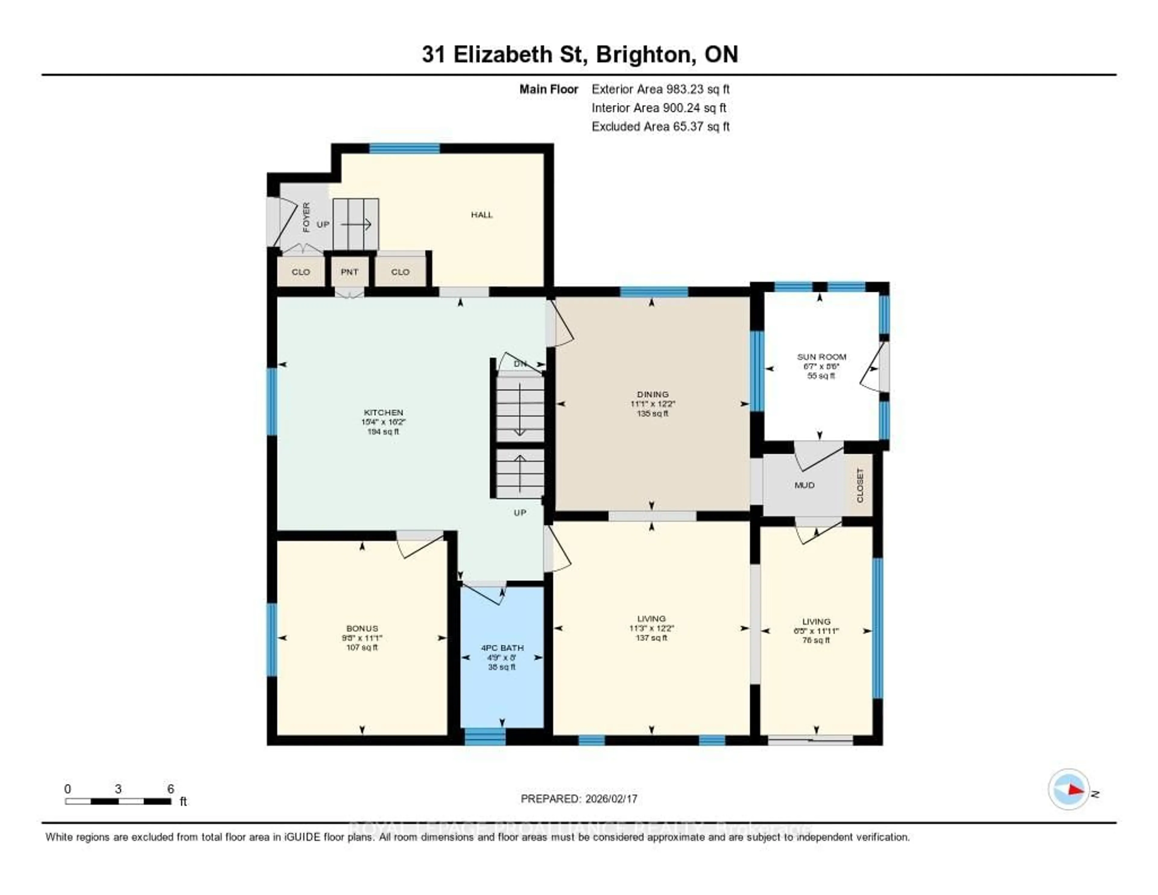 Floor plan for 31 Elizabeth St, Brighton Ontario K0K 1H0