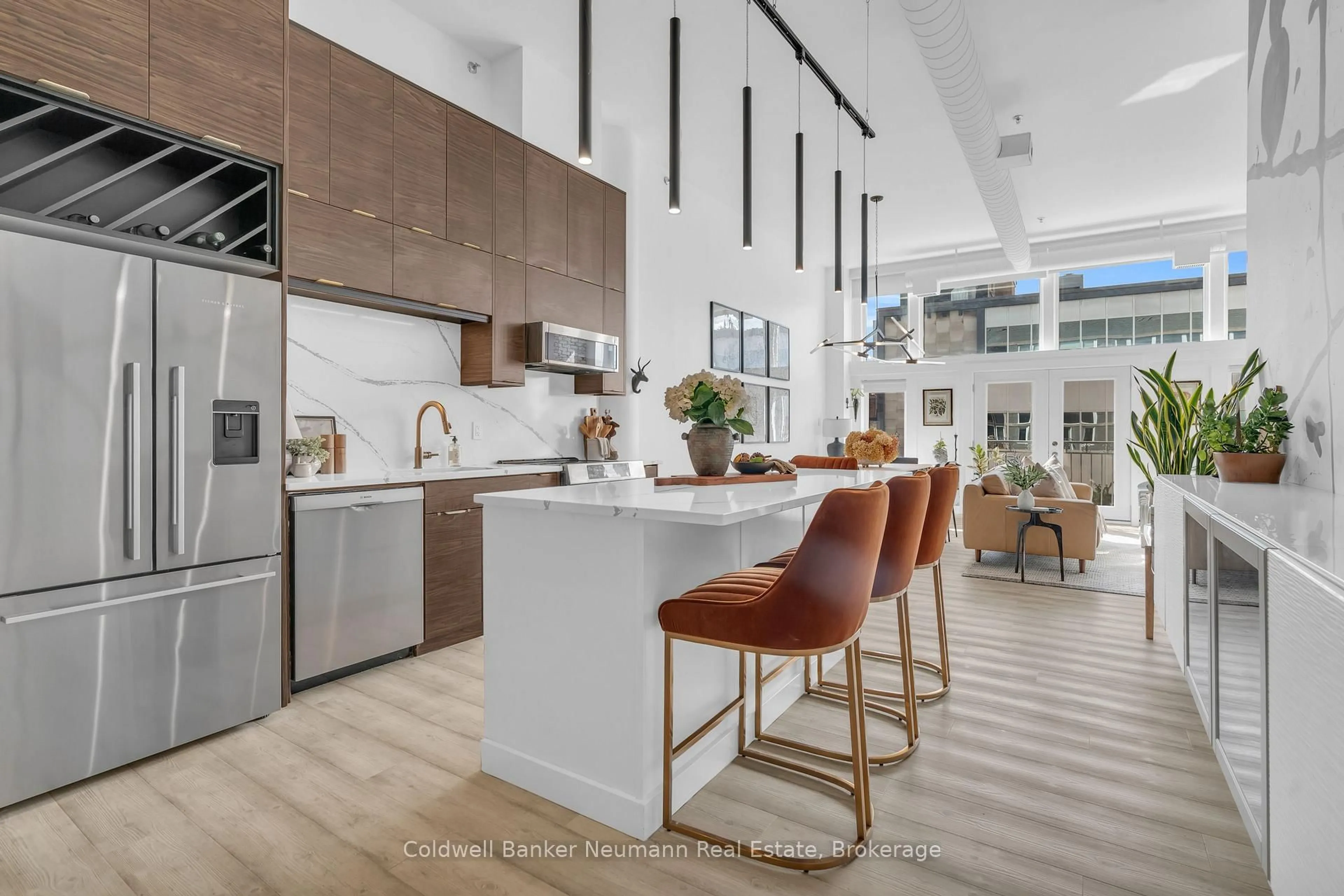 Open concept kitchen, ceramic/tile floor for 276 King St #205, Kitchener Ontario N2G 1B6