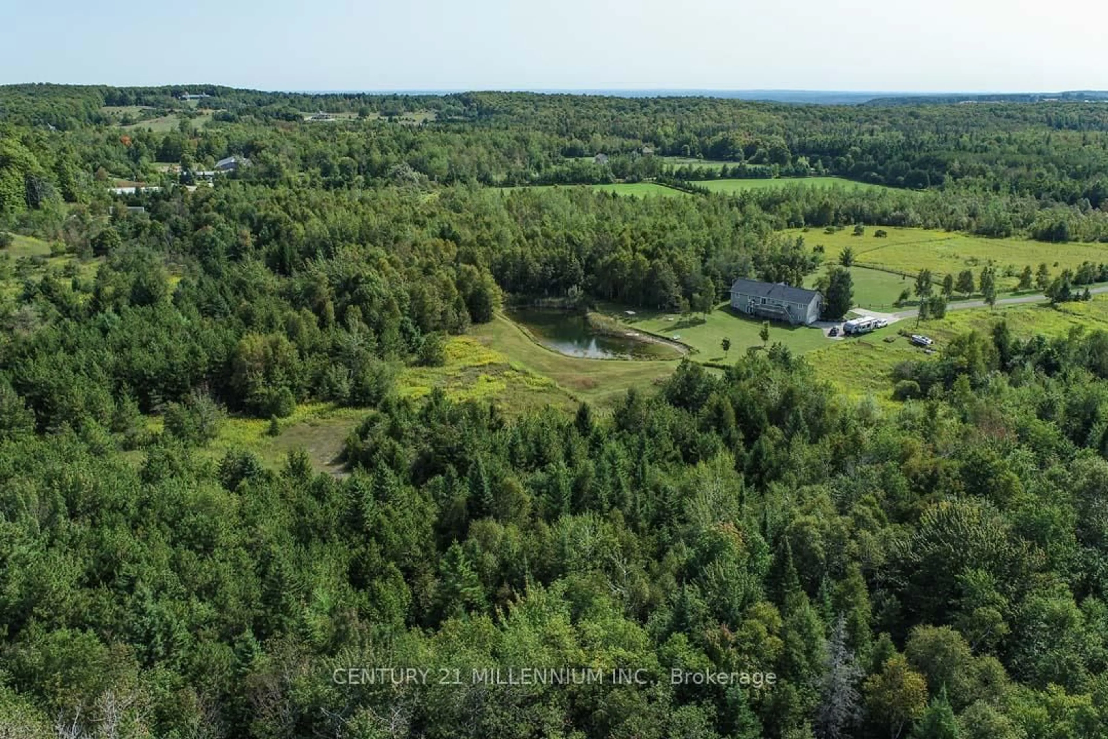 A pic from outside/outdoor area/front of a property/back of a property/a pic from drone, forest/trees view for 387091 20th Sdrd, Mono Ontario L9W 6V5