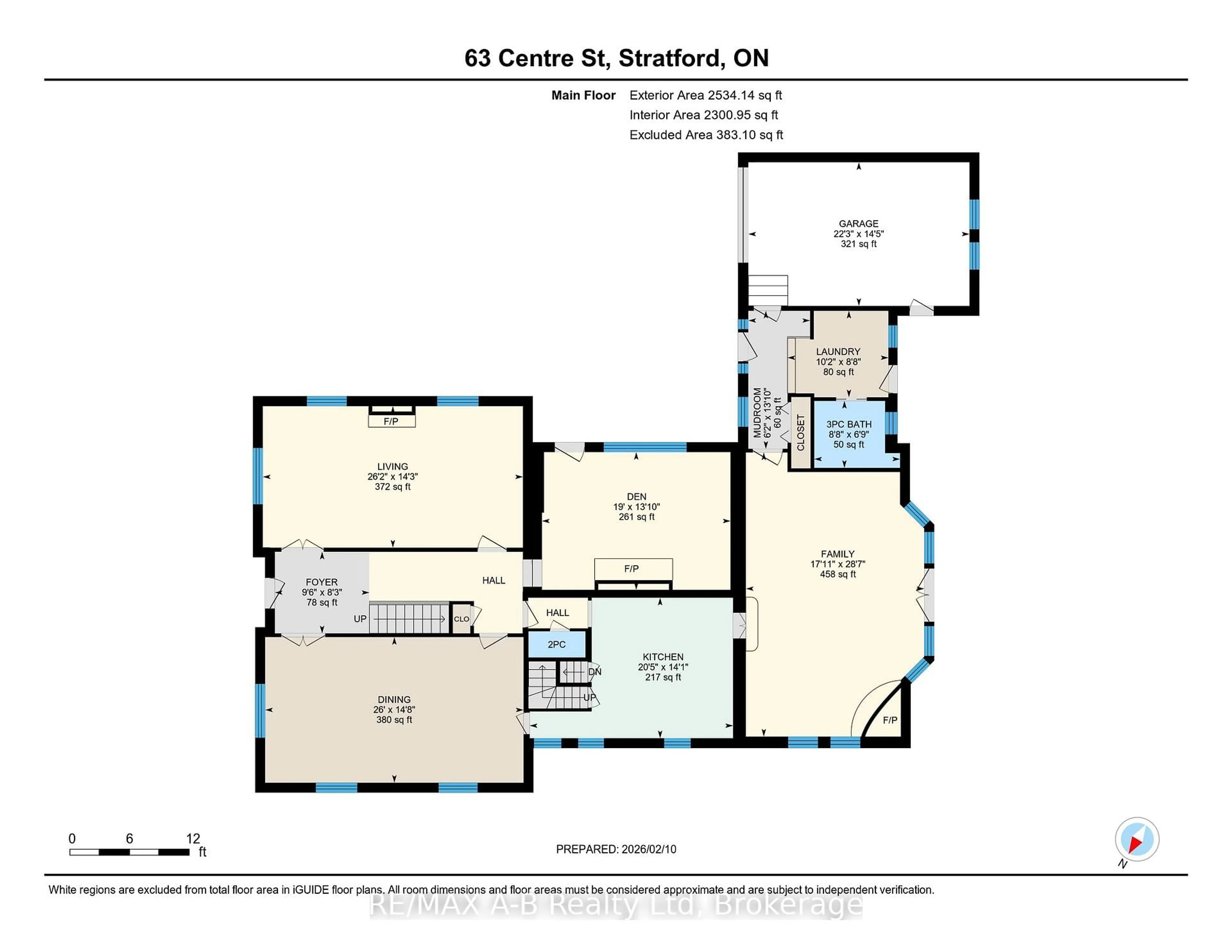 Floor plan for 63 Centre St, Stratford Ontario N5A 1E4