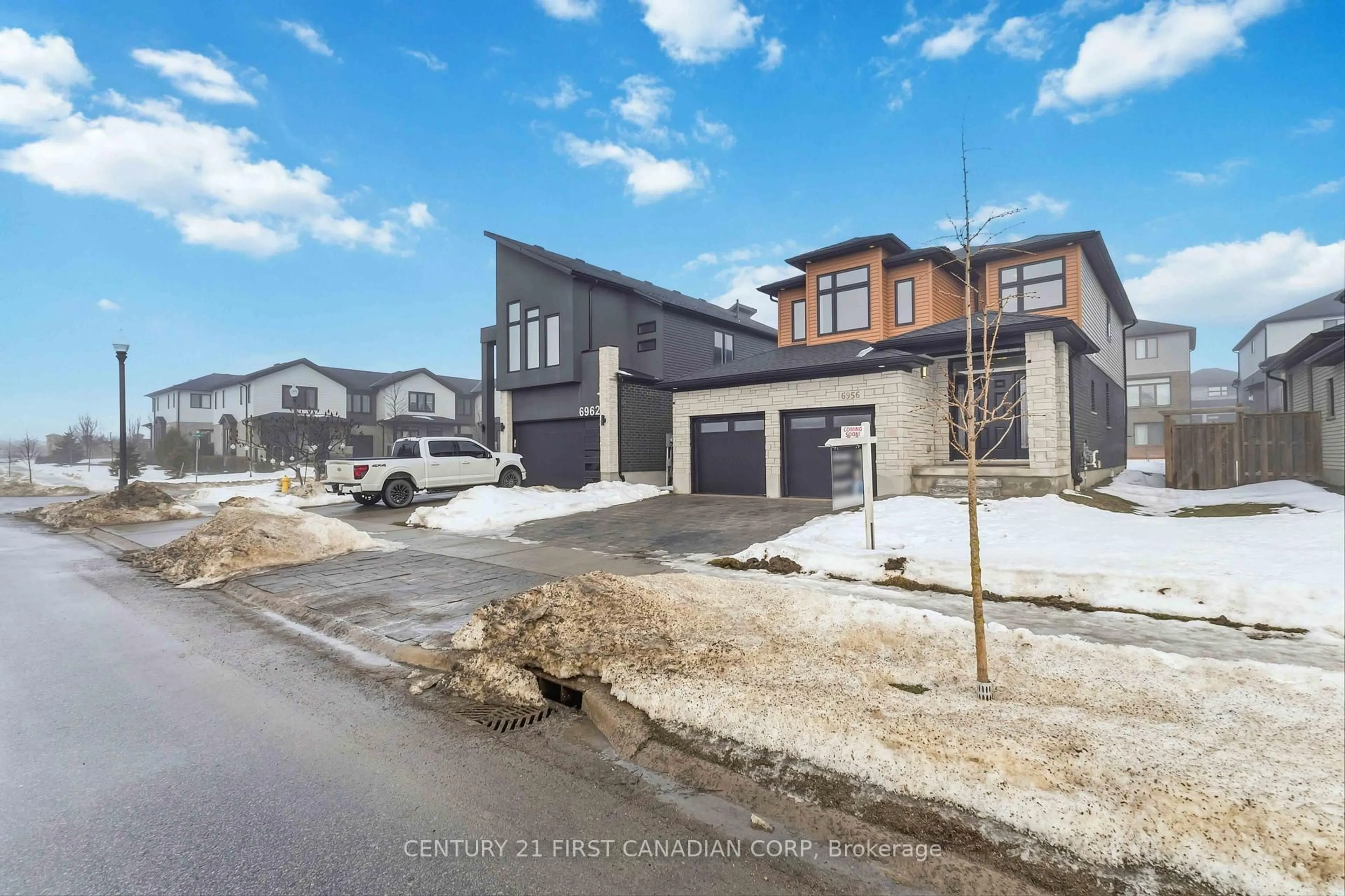 A pic from outside/outdoor area/front of a property/back of a property/a pic from drone, street for 6956 Raleigh Blvd, London South Ontario N6P 0E4