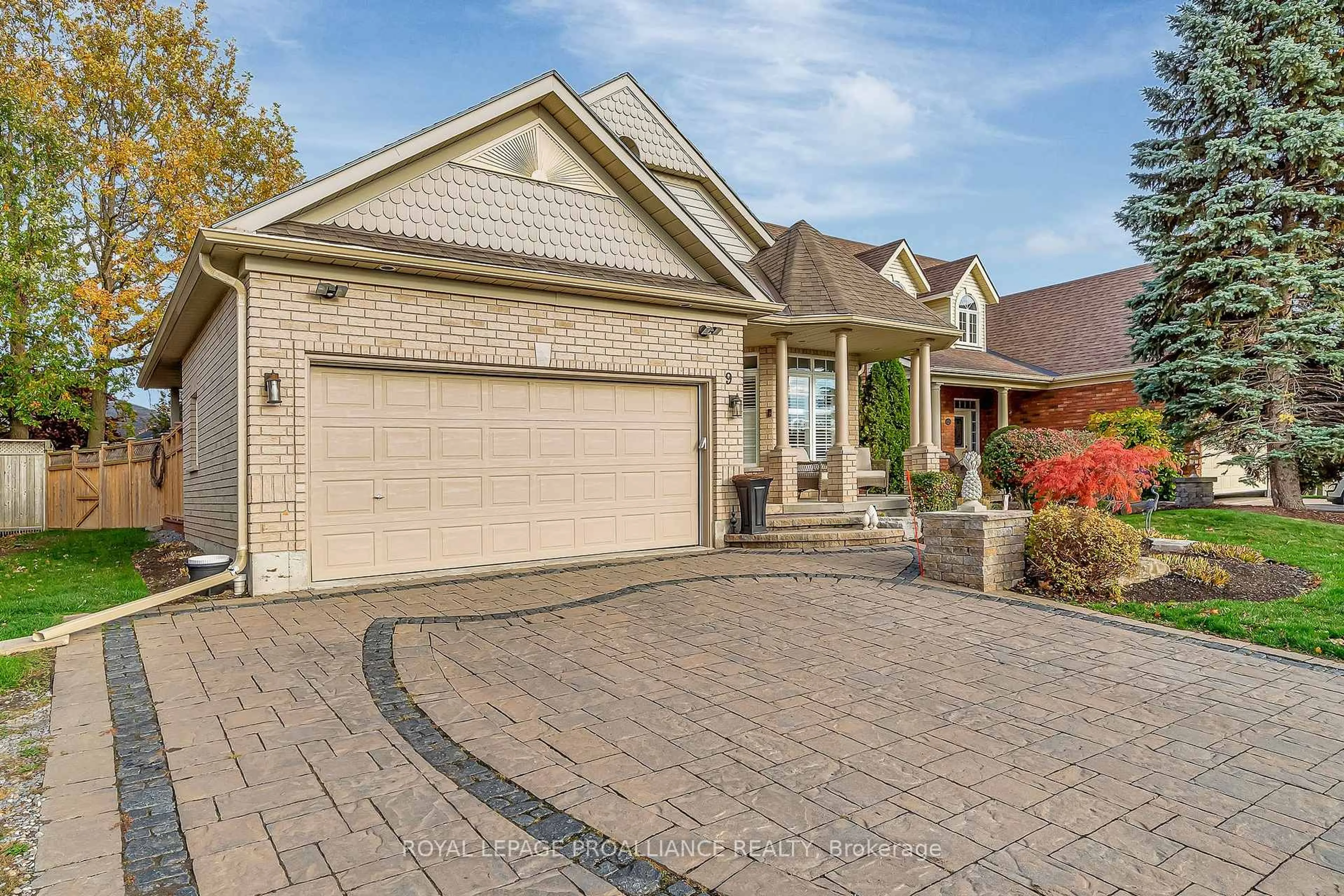 Home with brick exterior material, street for 9 Spruce Gdns, Belleville Ontario K8N 5W3