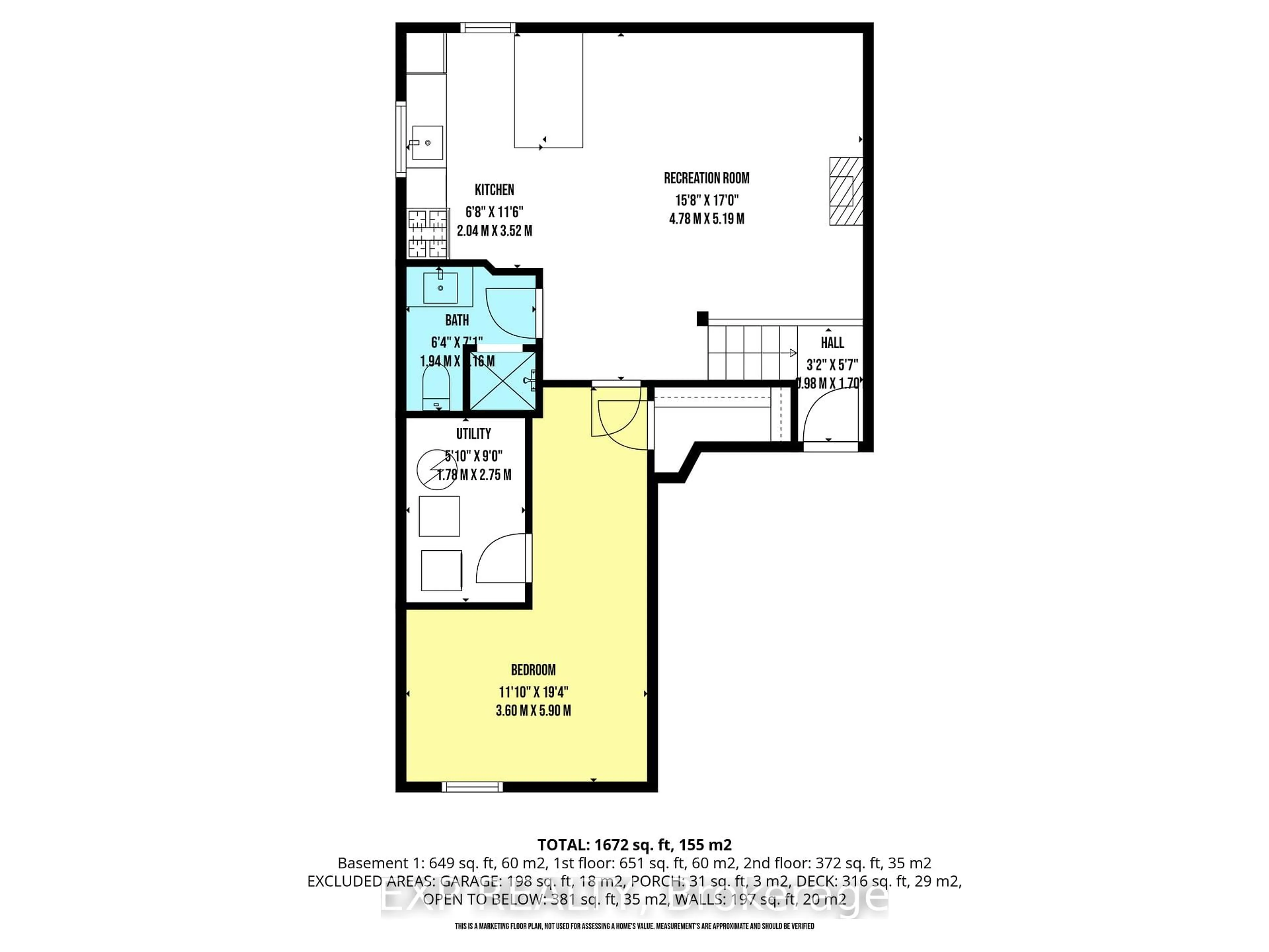Floor plan for 19 Bartlett Ave #1, Grimsby Ontario L3M 5G6