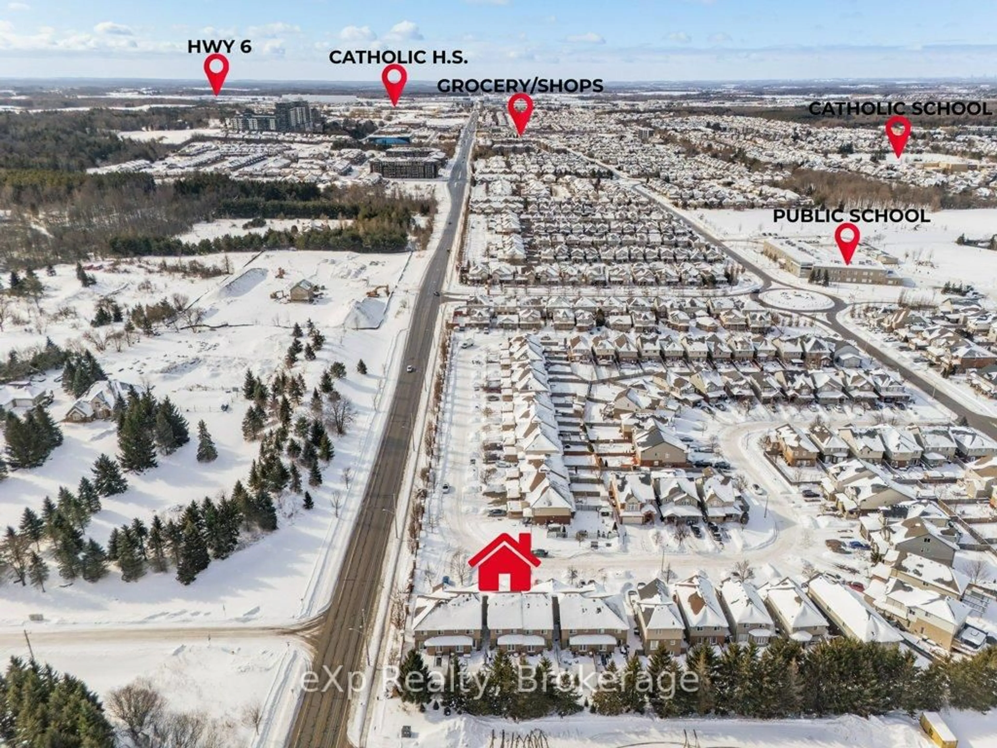 A pic from outside/outdoor area/front of a property/back of a property/a pic from drone, street for 55 Laughland Lane, Guelph Ontario N1L 0C9