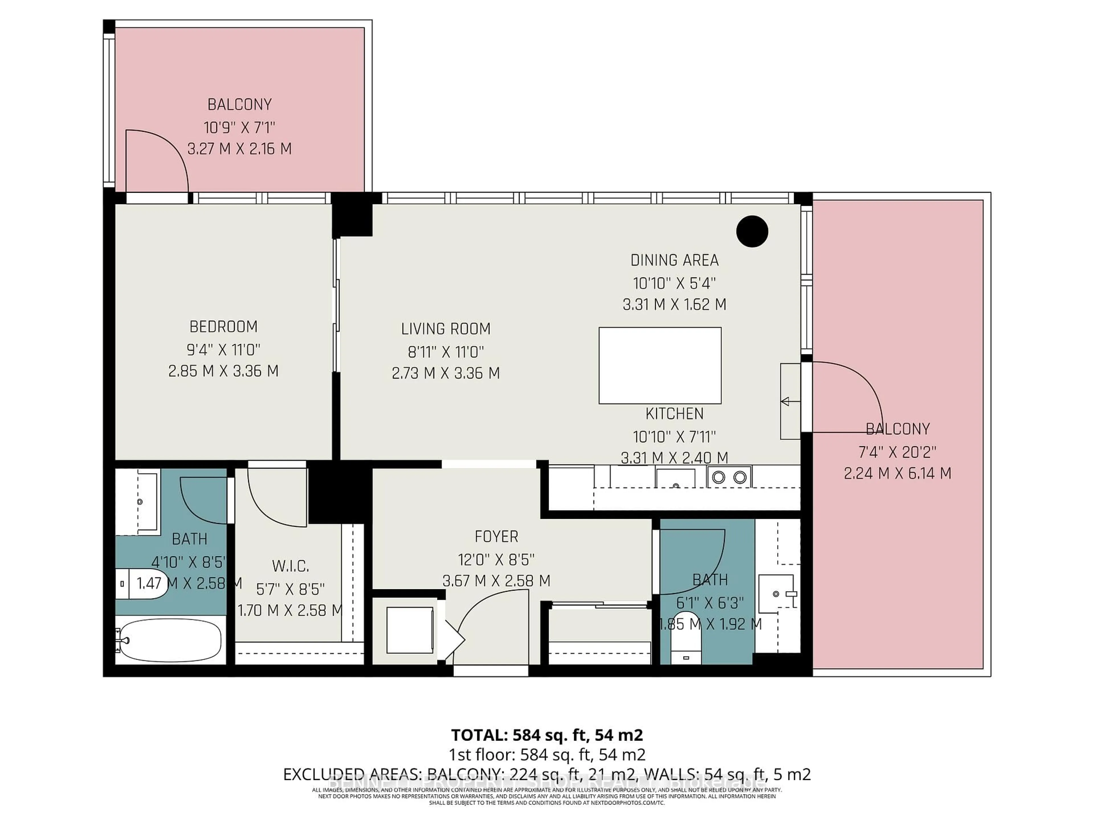 Floor plan for 360 McLeod St #811, Ottawa Ontario K2P 1A9