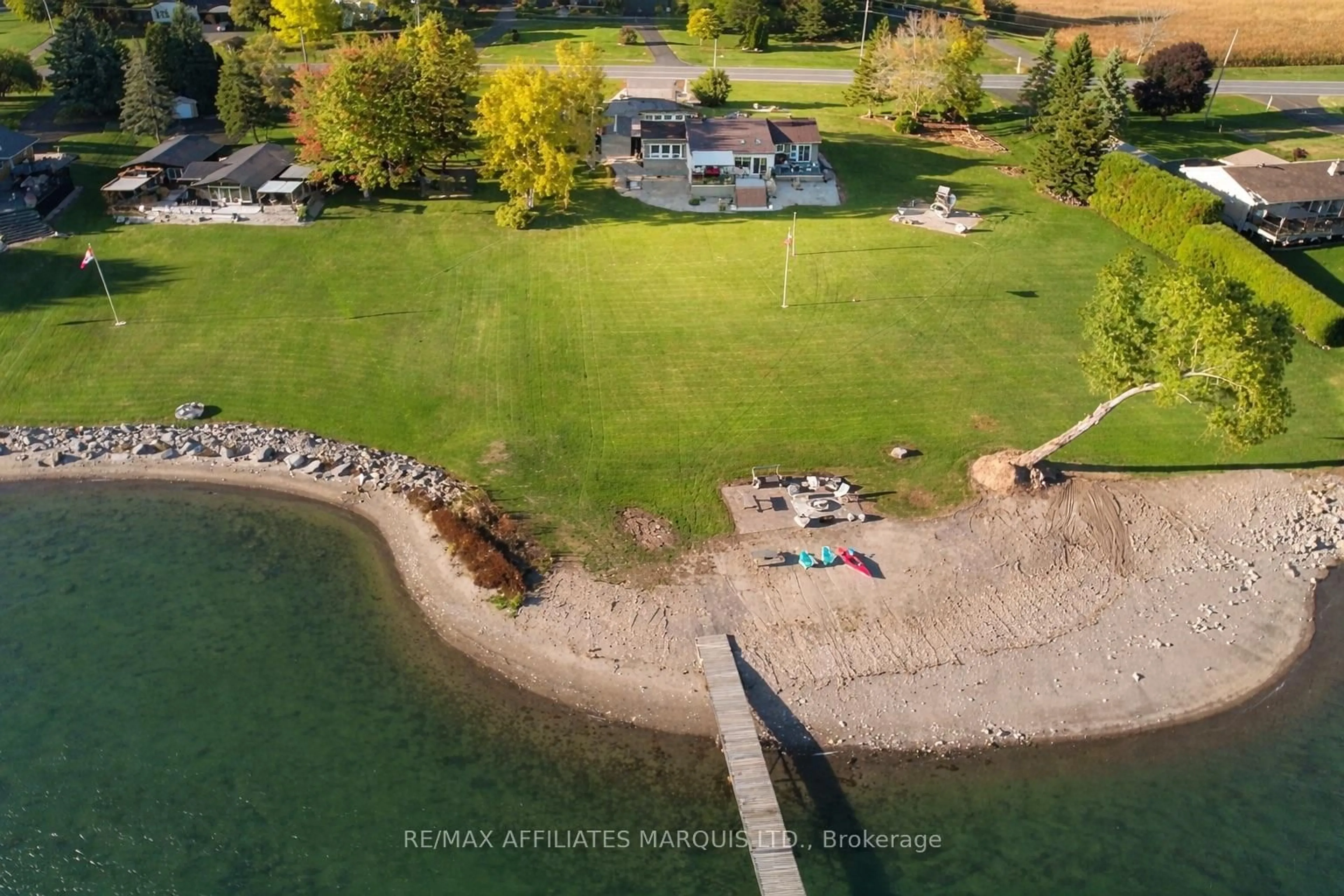 A pic from outside/outdoor area/front of a property/back of a property/a pic from drone, water/lake/river/ocean view for 11728 Lakeshore Dr, South Dundas Ontario K0C 1X0