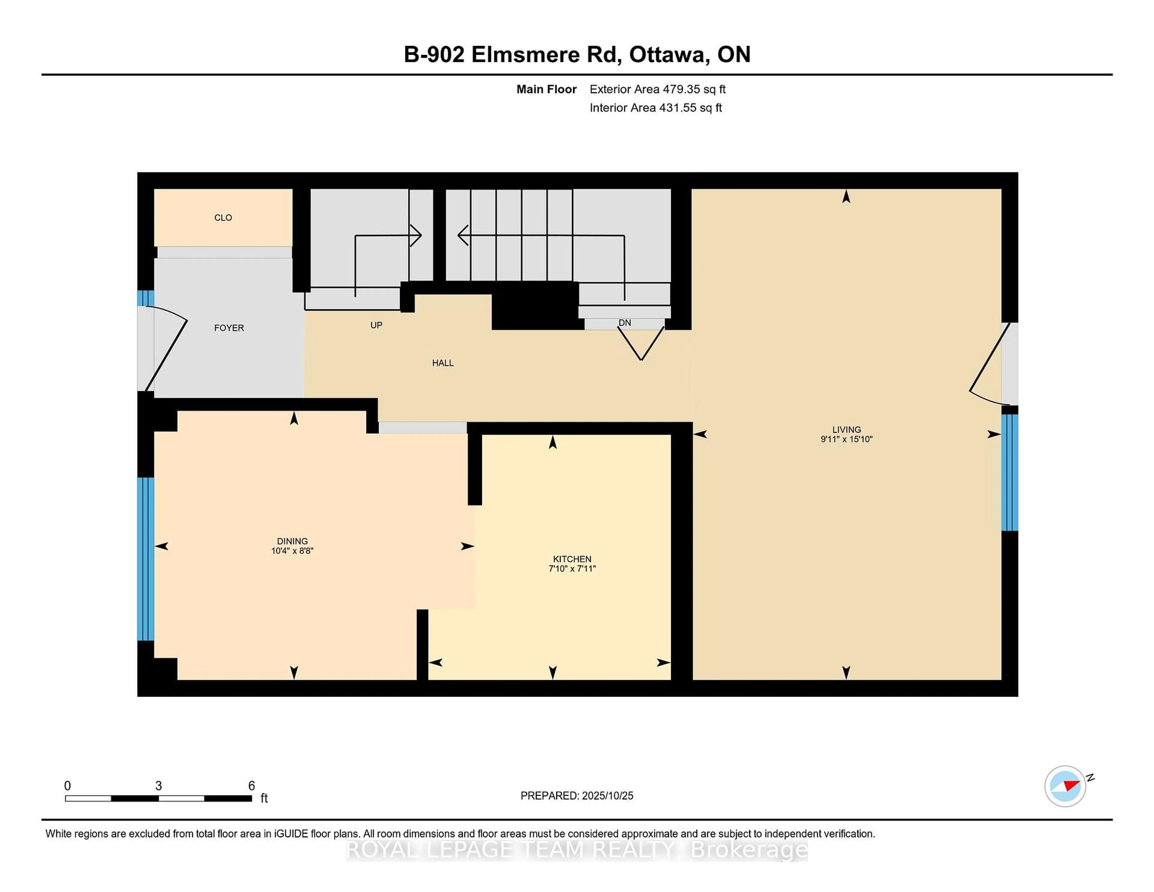 Floor plan for 902 Elmsmere Rd #B, Ottawa Ontario K1J 7T6