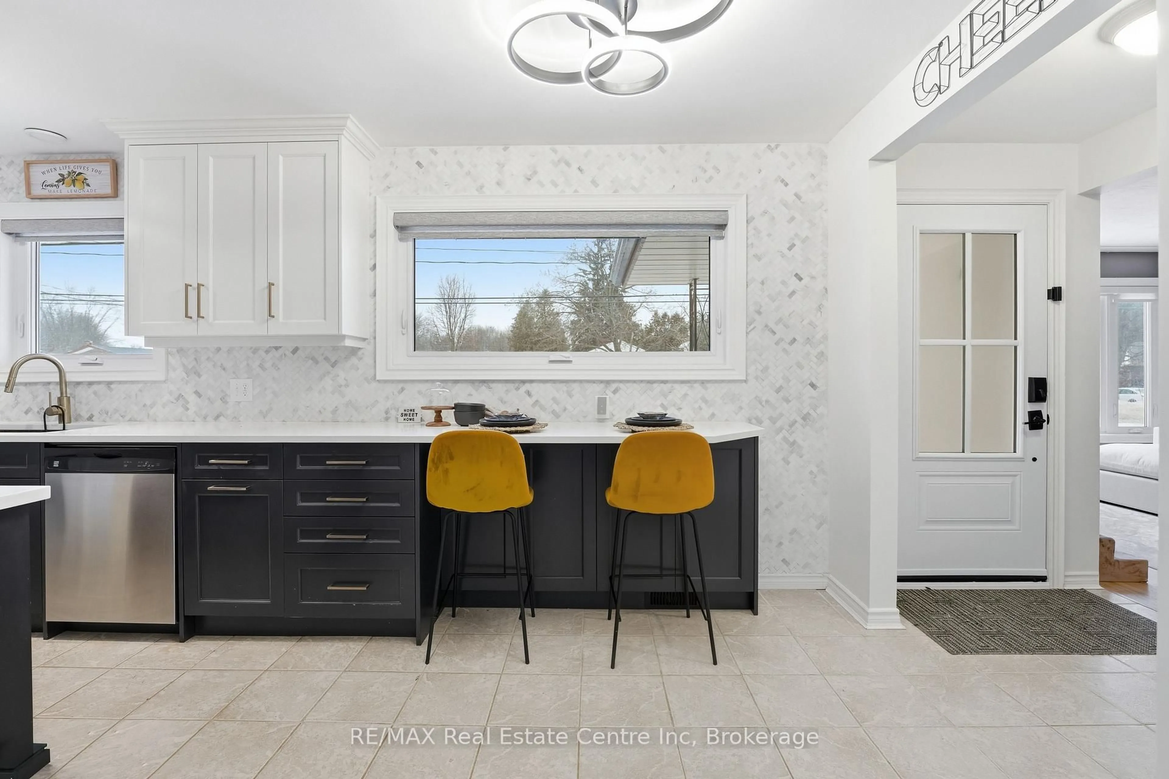 Contemporary kitchen, ceramic/tile floor for 154 Waverley Dr, Guelph Ontario N1E 1H2