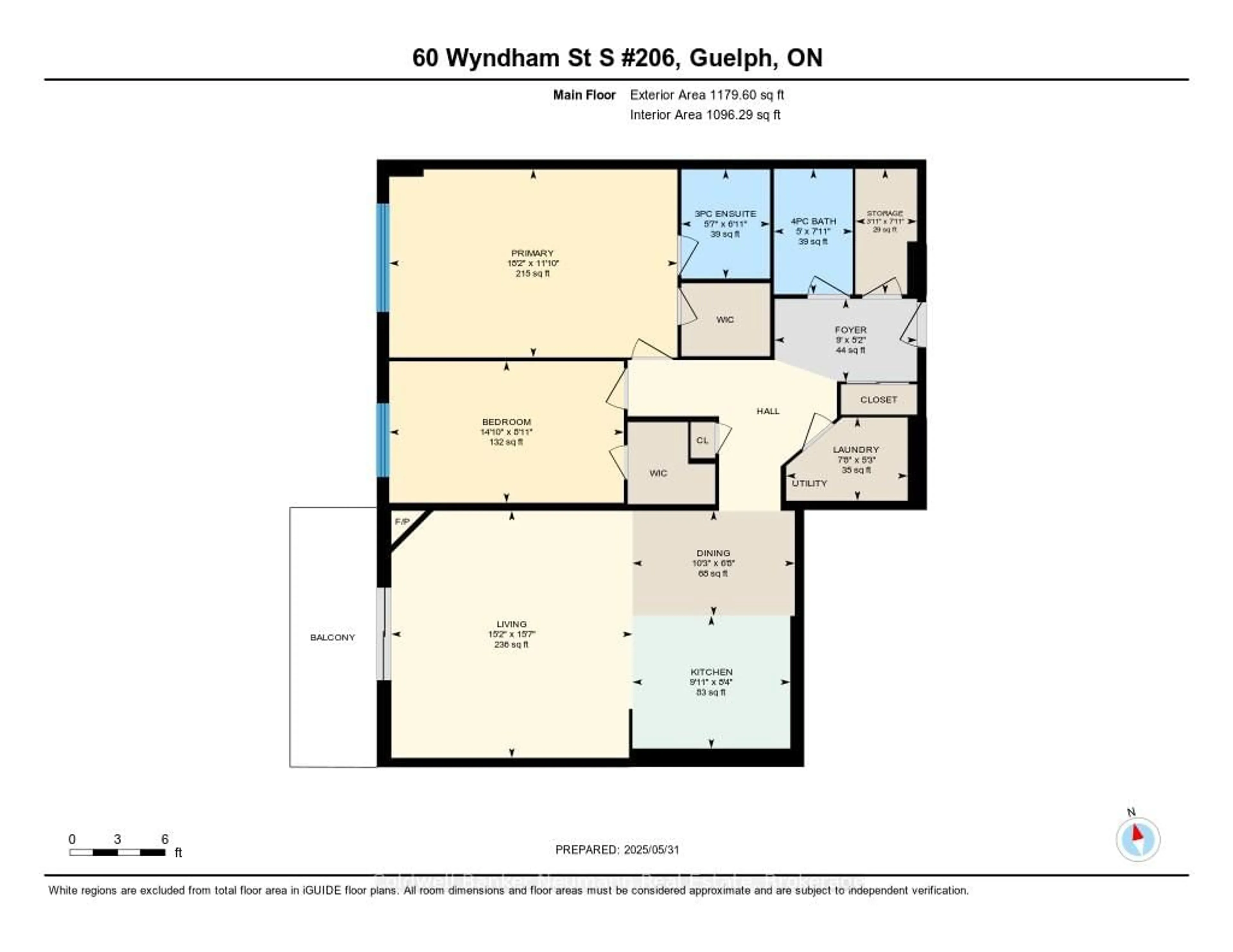 Floor plan for 60 Wyndham St #206, Guelph Ontario N1E 7H7