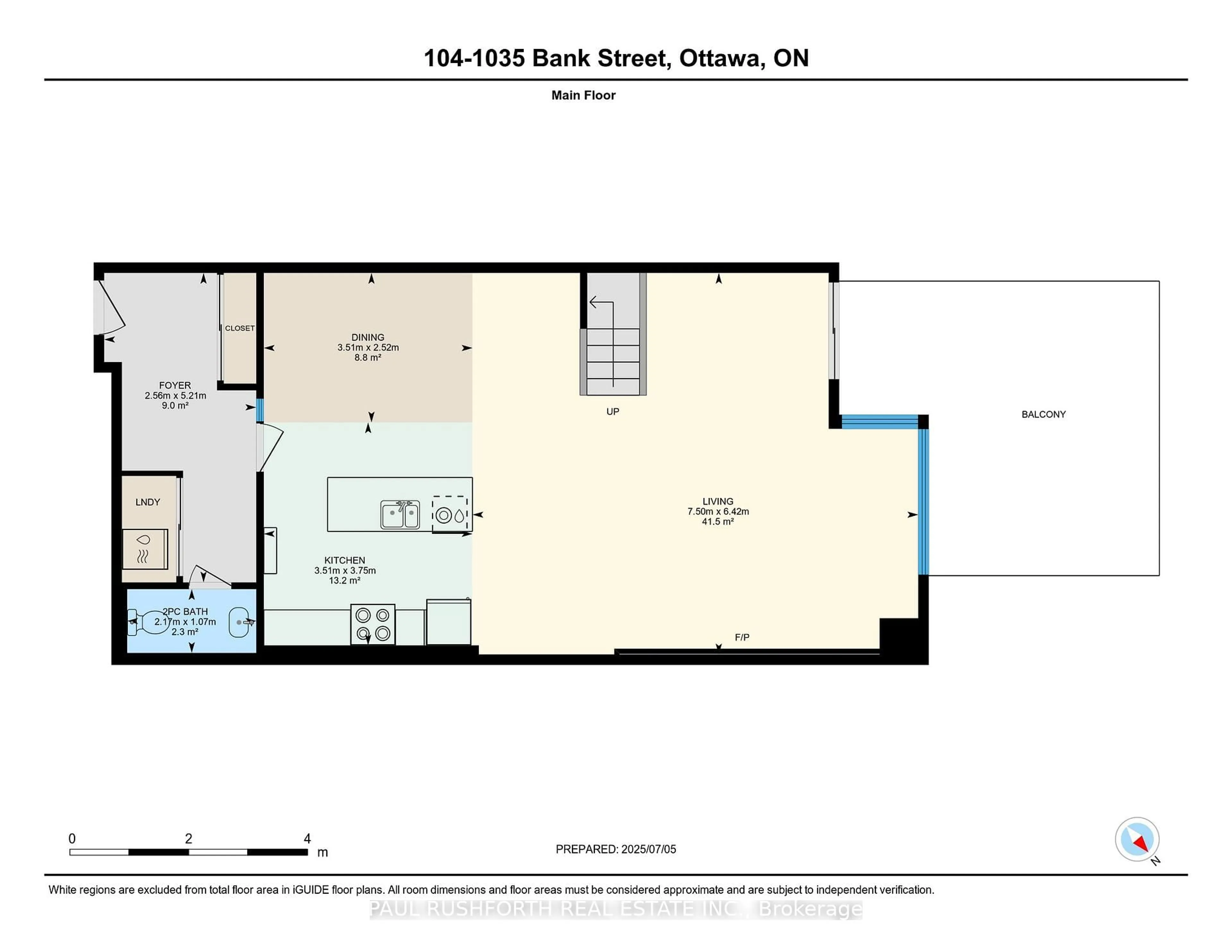 Floor plan for 1035 Bank St #104, Ottawa Ontario K1S 5K3