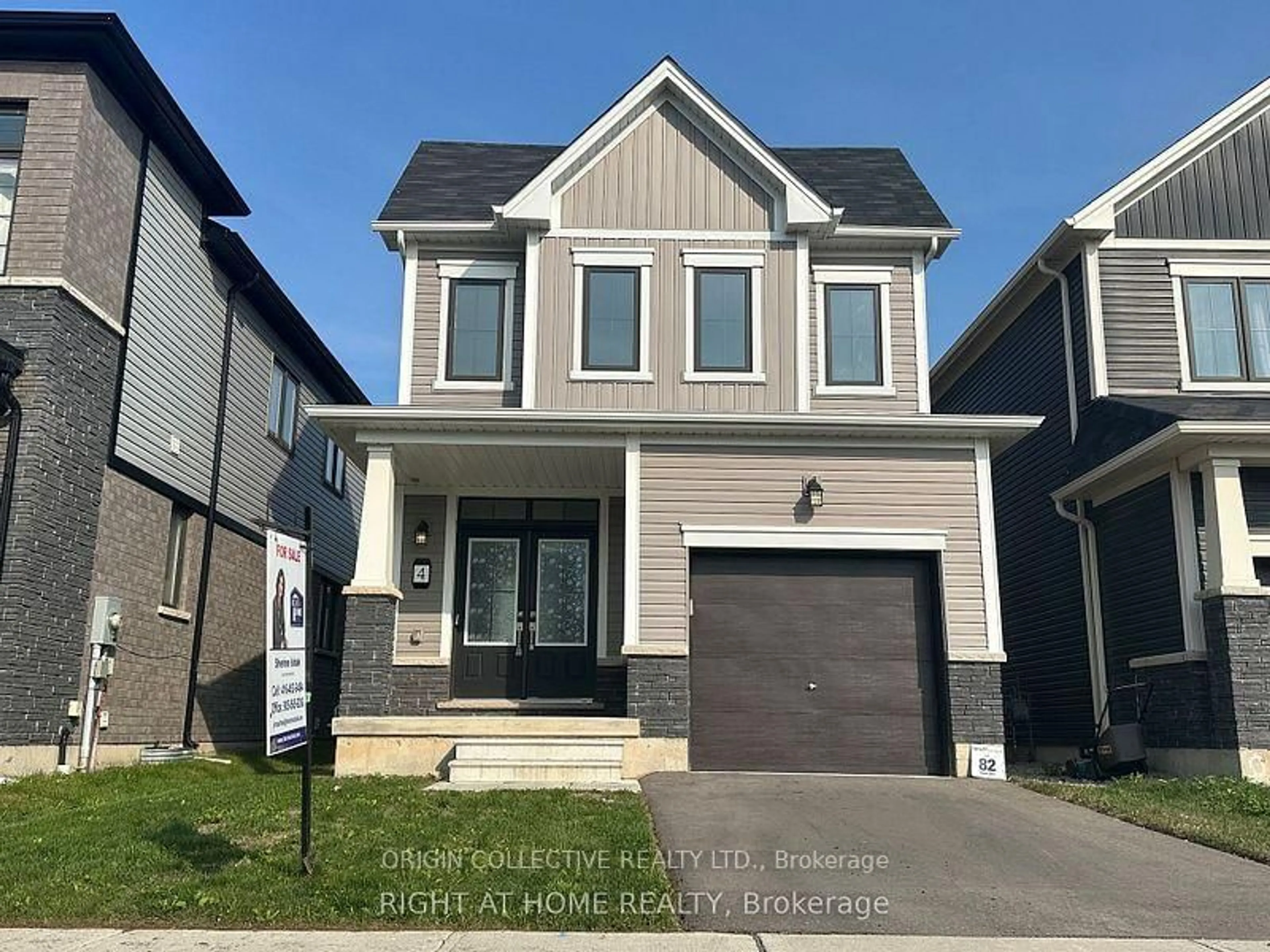 Home with vinyl exterior material, street for 4 Amos Ave, Brantford Ontario N3T 0V4