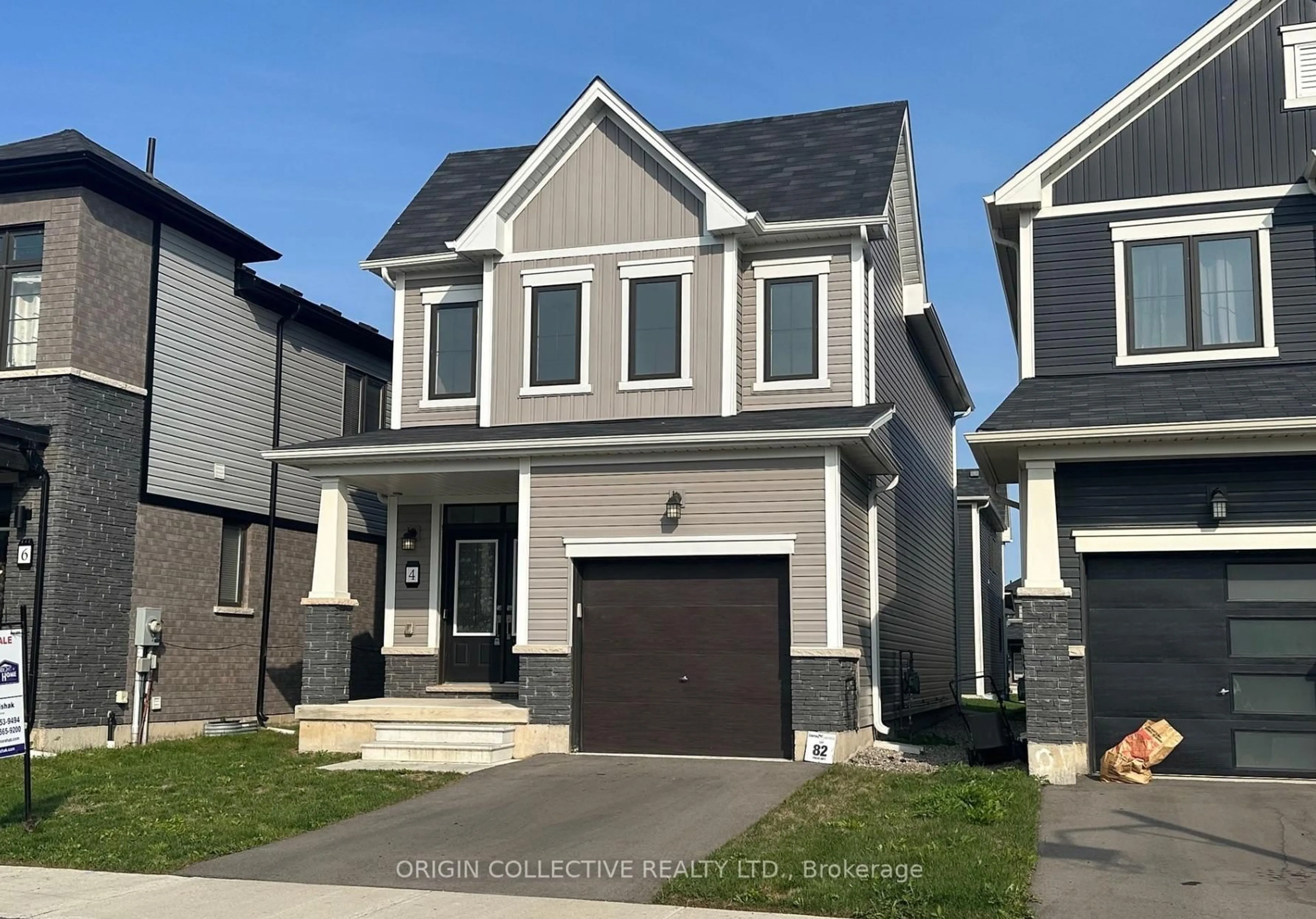 Home with vinyl exterior material, street for 4 Amos Ave, Brantford Ontario N3T 0V4