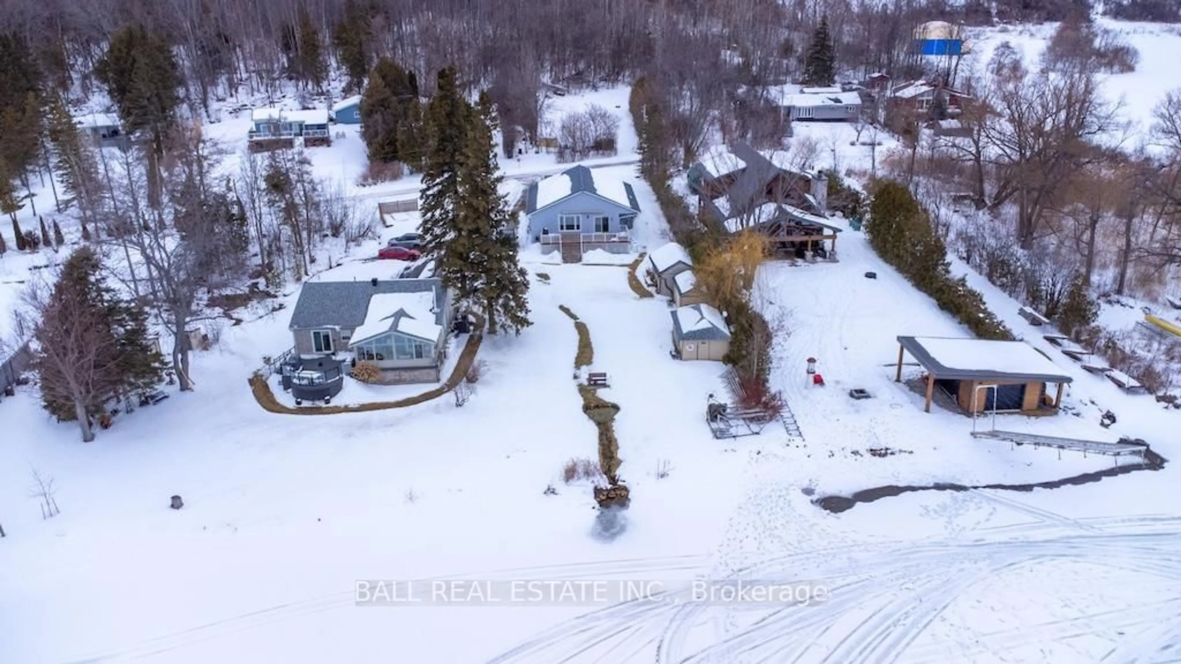 A pic from outside/outdoor area/front of a property/back of a property/a pic from drone, street for 689 North Shore Dr, Otonabee-South Monaghan Ontario K0L 1B0