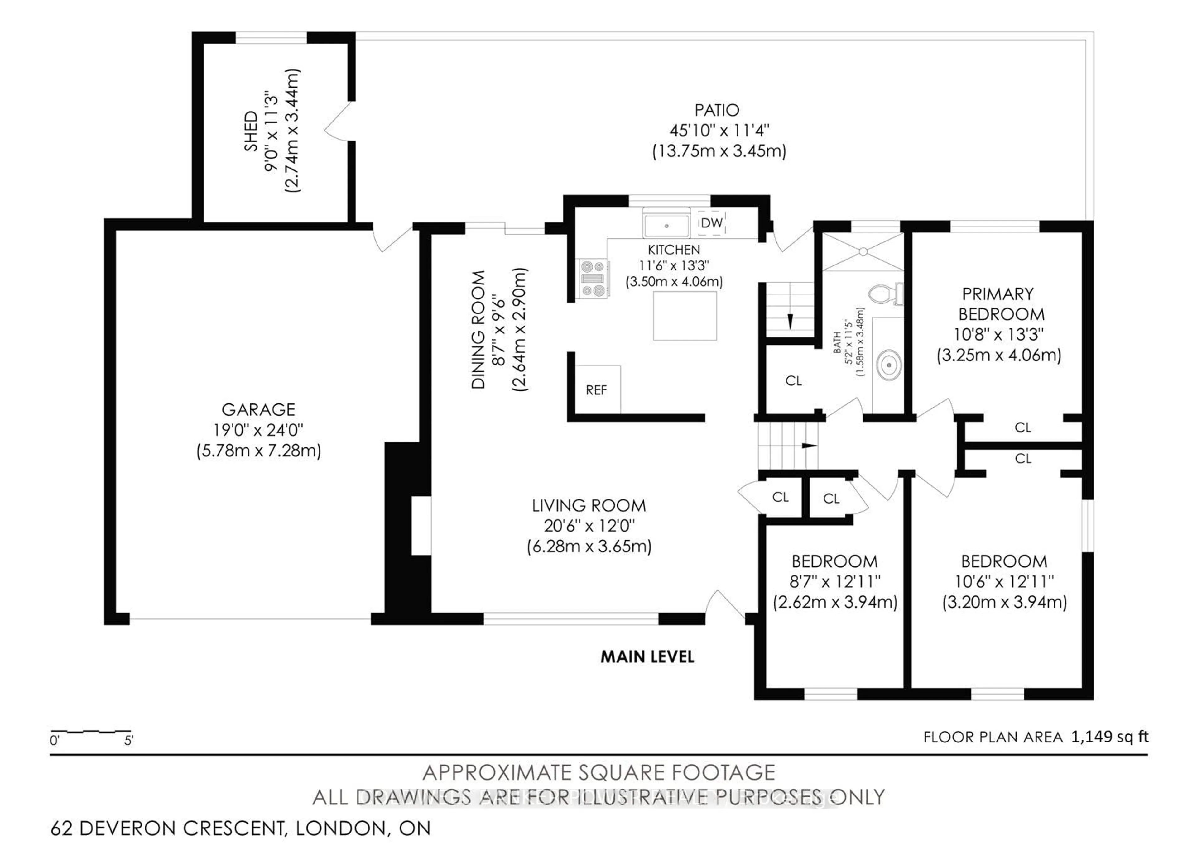 Floor plan for 62 Deveron Cres, London South Ontario N5Z 4B4