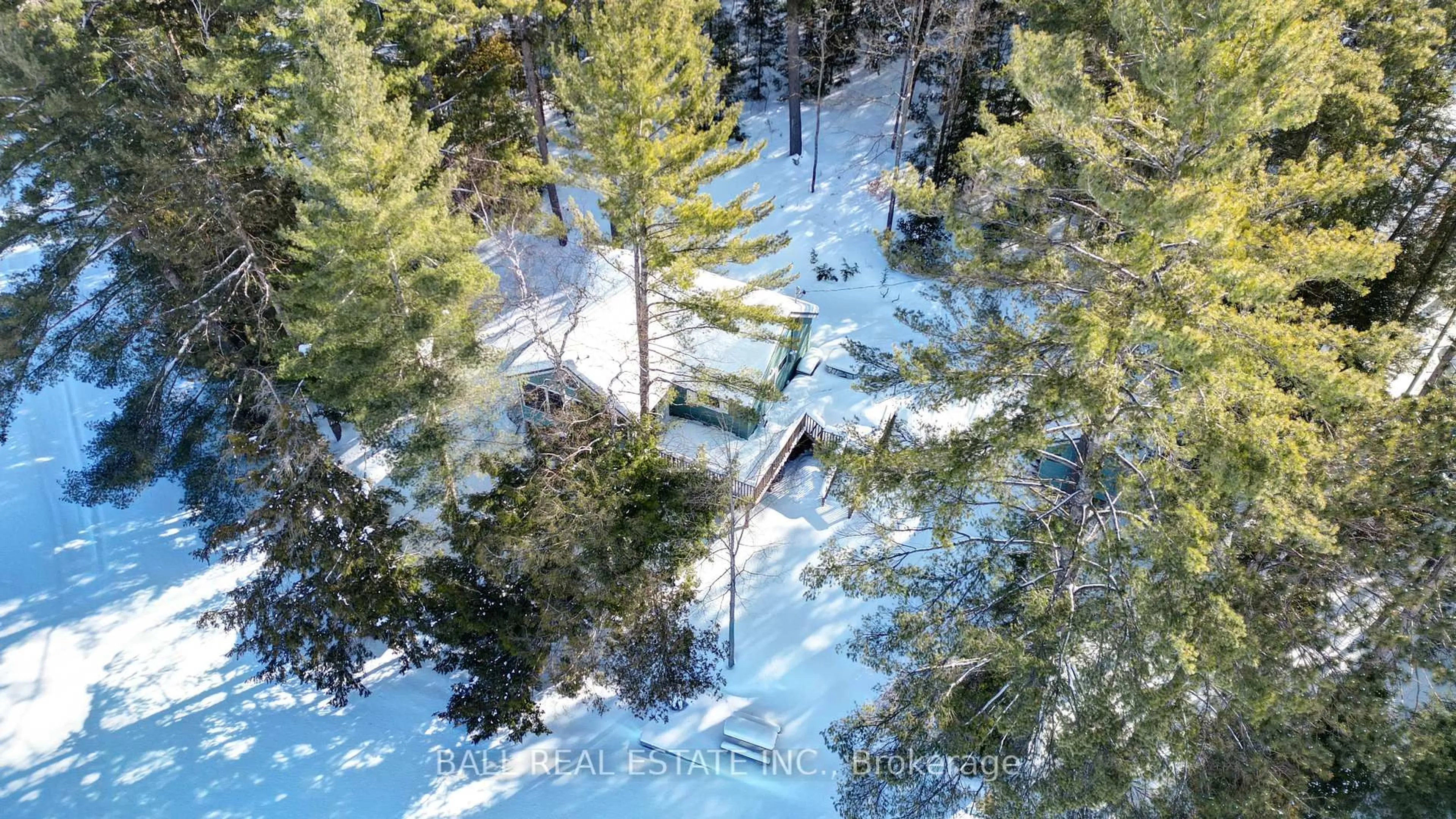A pic from outside/outdoor area/front of a property/back of a property/a pic from drone, forest/trees view for 619 Weslemkoon Lake, West Bay, Hastings Ontario K0L 1W0