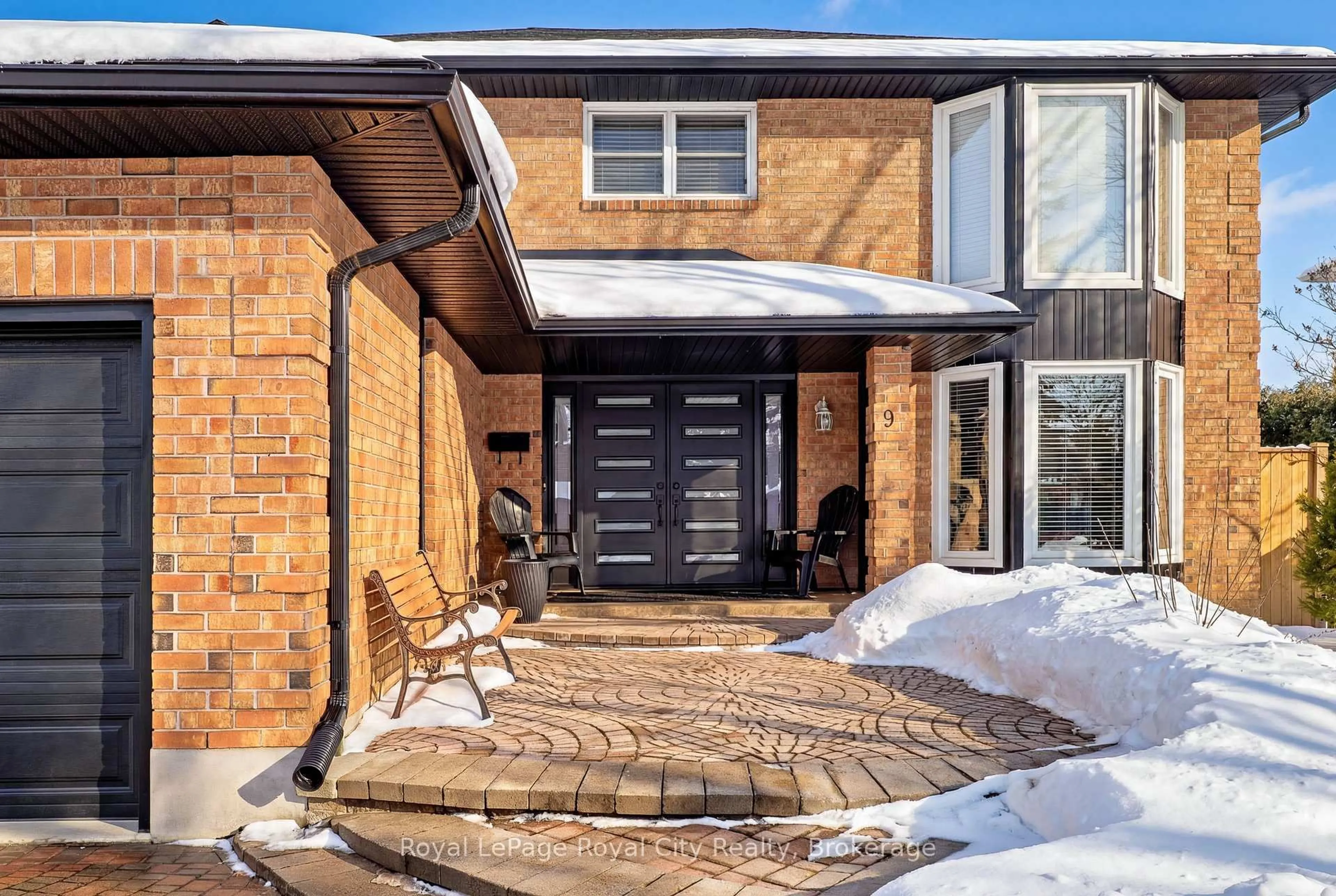 Home with brick exterior material, street for 9 Kortright Rd, Guelph Ontario N1G 4C8