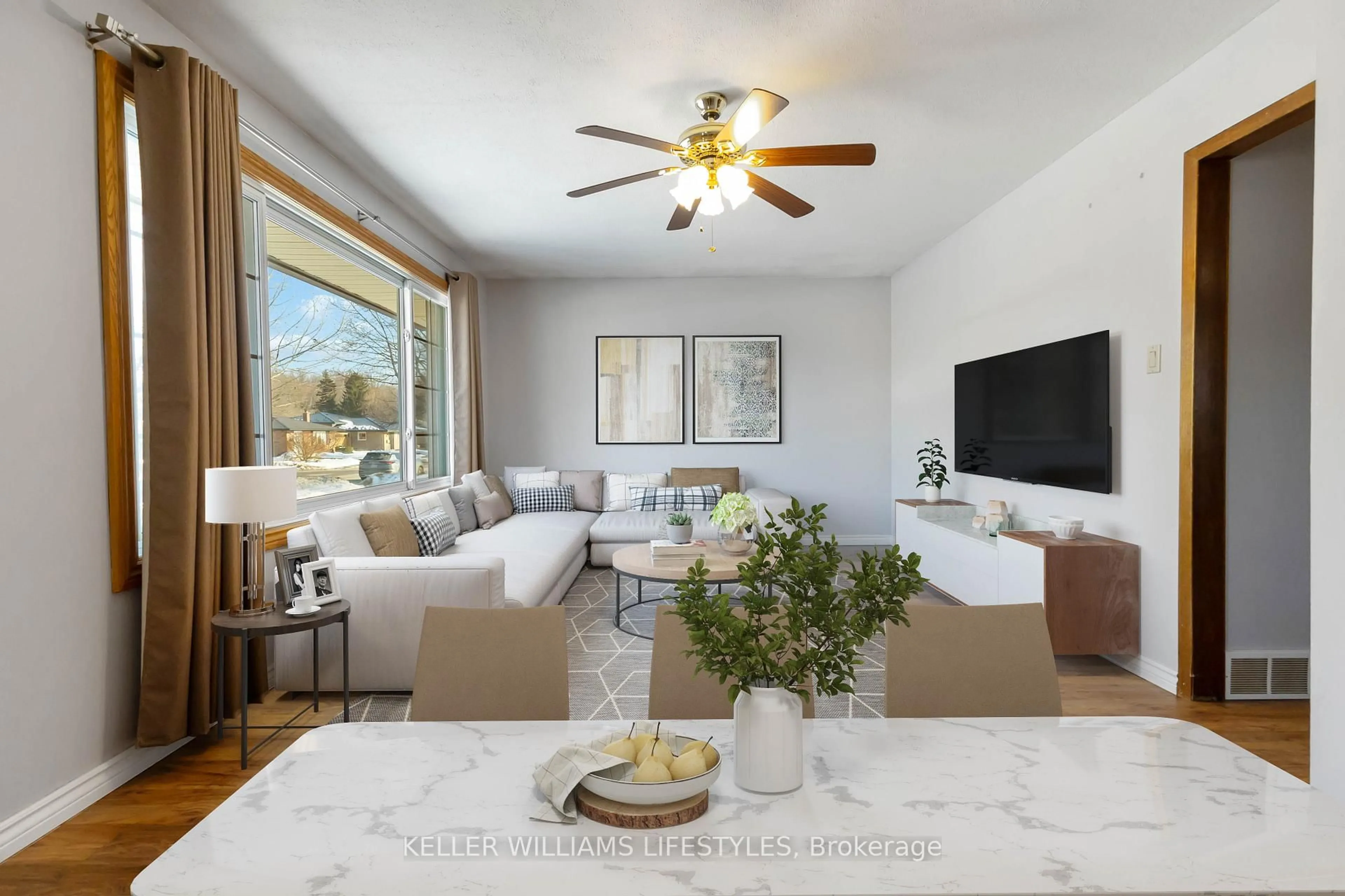 Living room with furniture, ceramic/tile floor for 408 Hudson Dr, London East Ontario N5V 1E6