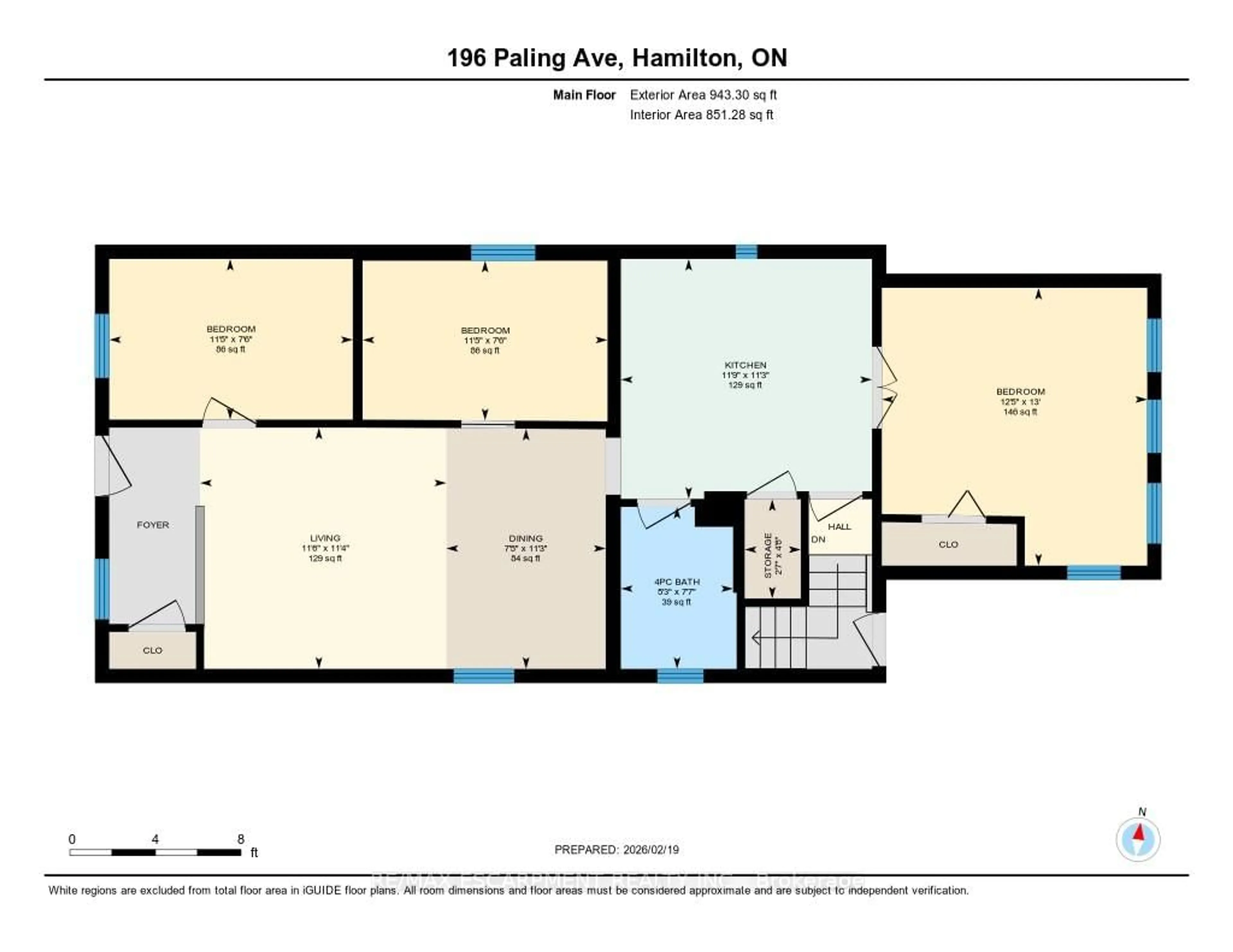 Floor plan for 196 Paling Ave, Hamilton Ontario L8H 5J7