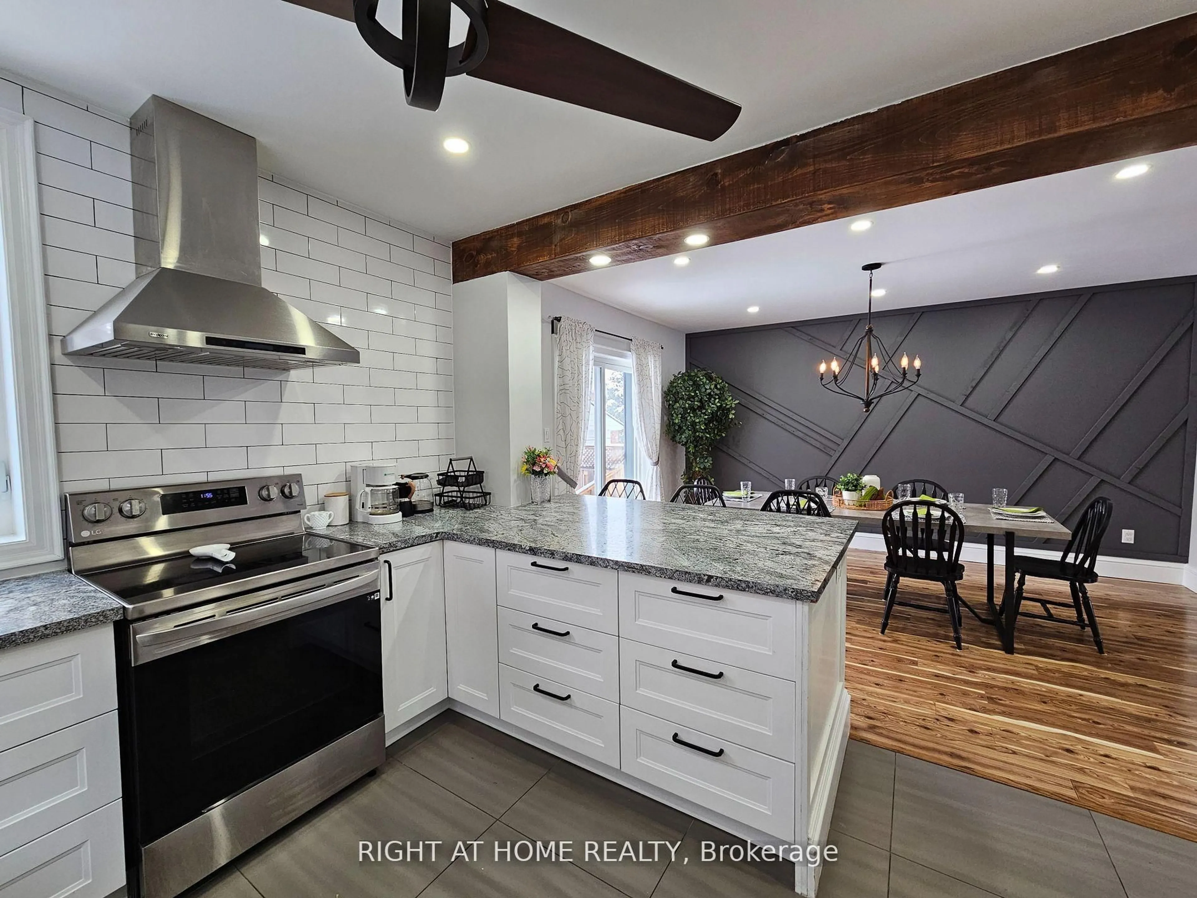 Open concept kitchen, ceramic/tile floor for 214 Kenilworth Ave, Hamilton Ontario L8K 2T4