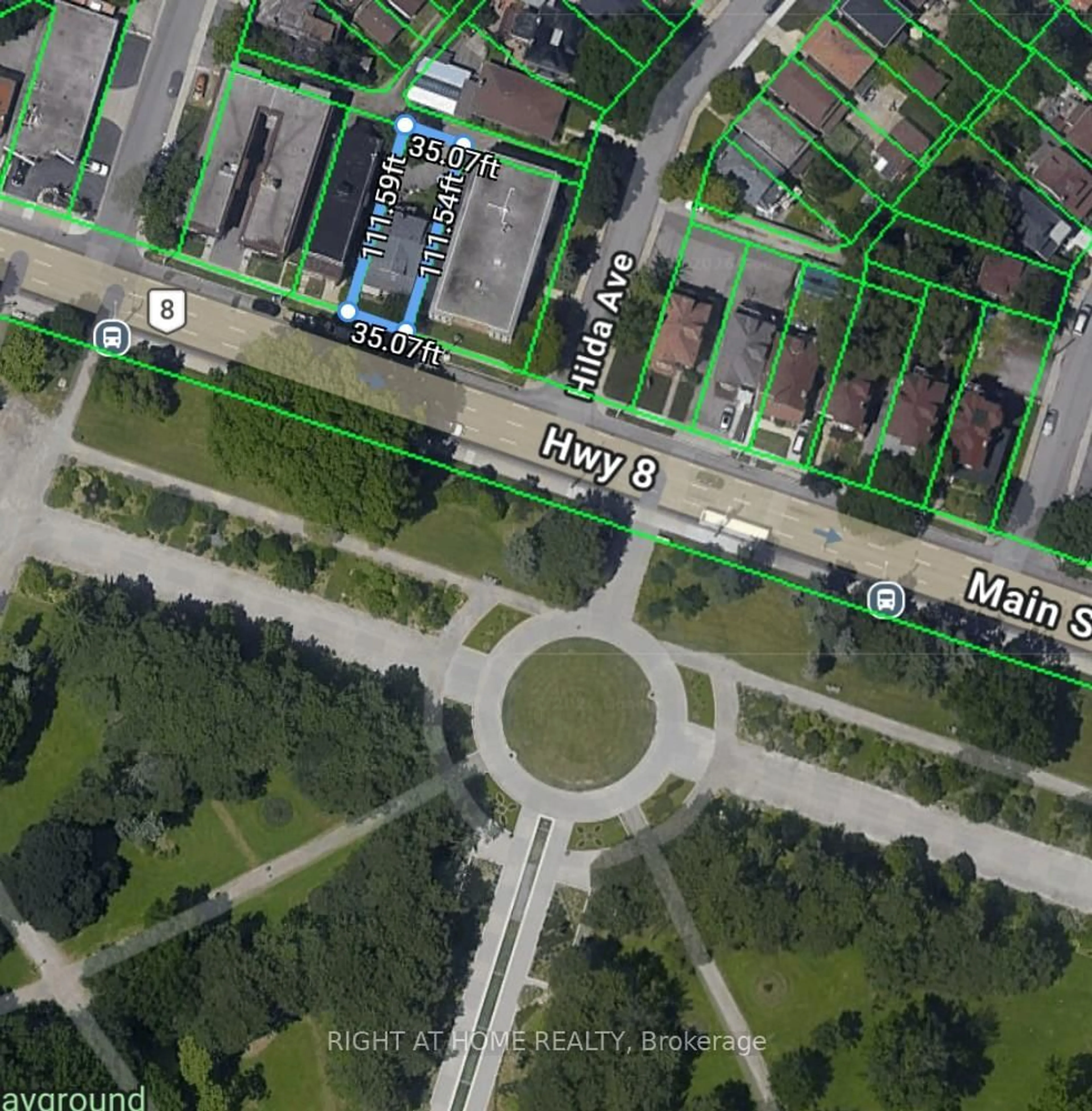 A pic from outside/outdoor area/front of a property/back of a property/a pic from drone, street for 995 Main St, Hamilton Ontario L8M 1N3