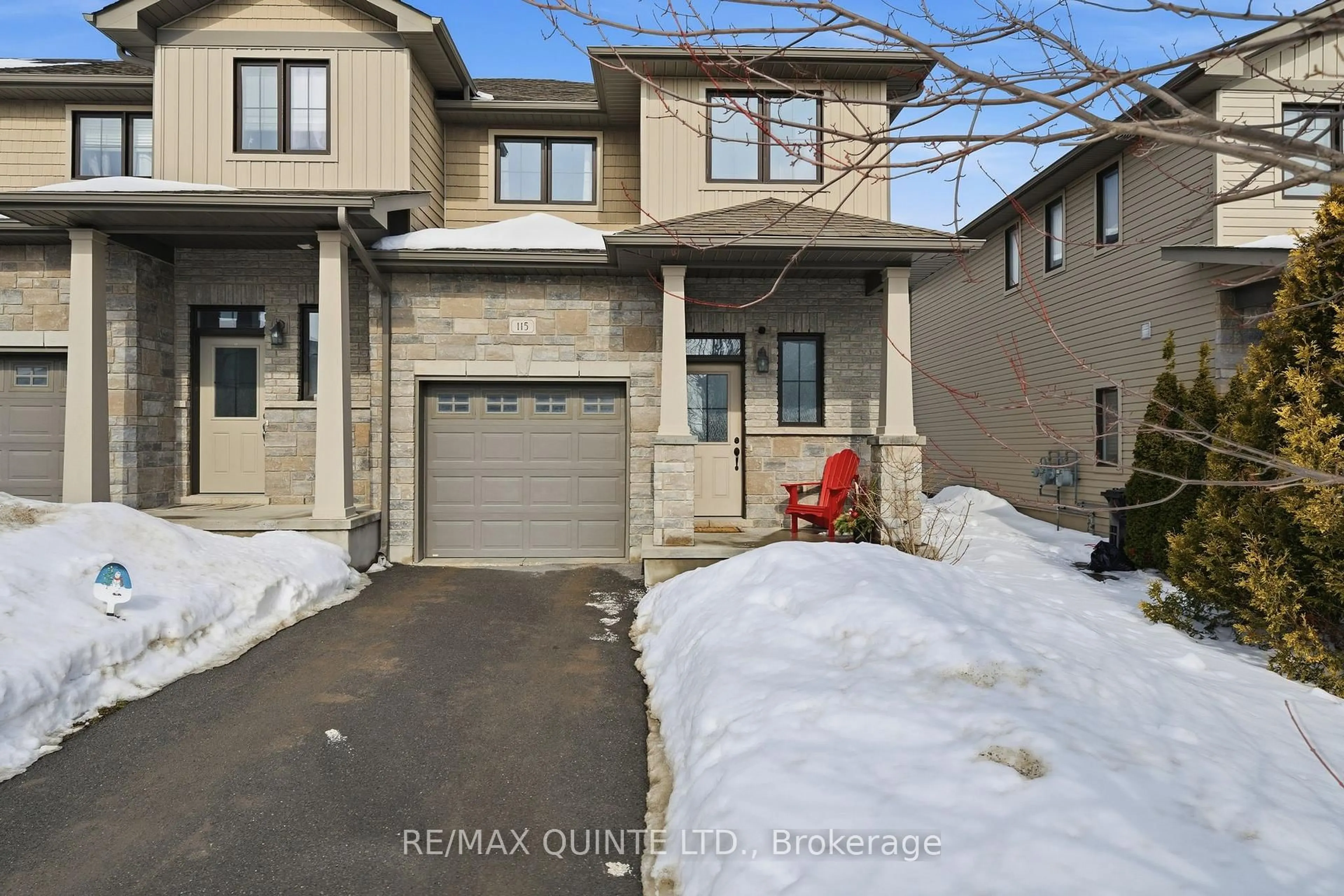 A pic from outside/outdoor area/front of a property/back of a property/a pic from drone, street for 115 Simurda Crt, Loyalist Ontario K7N 1Y7