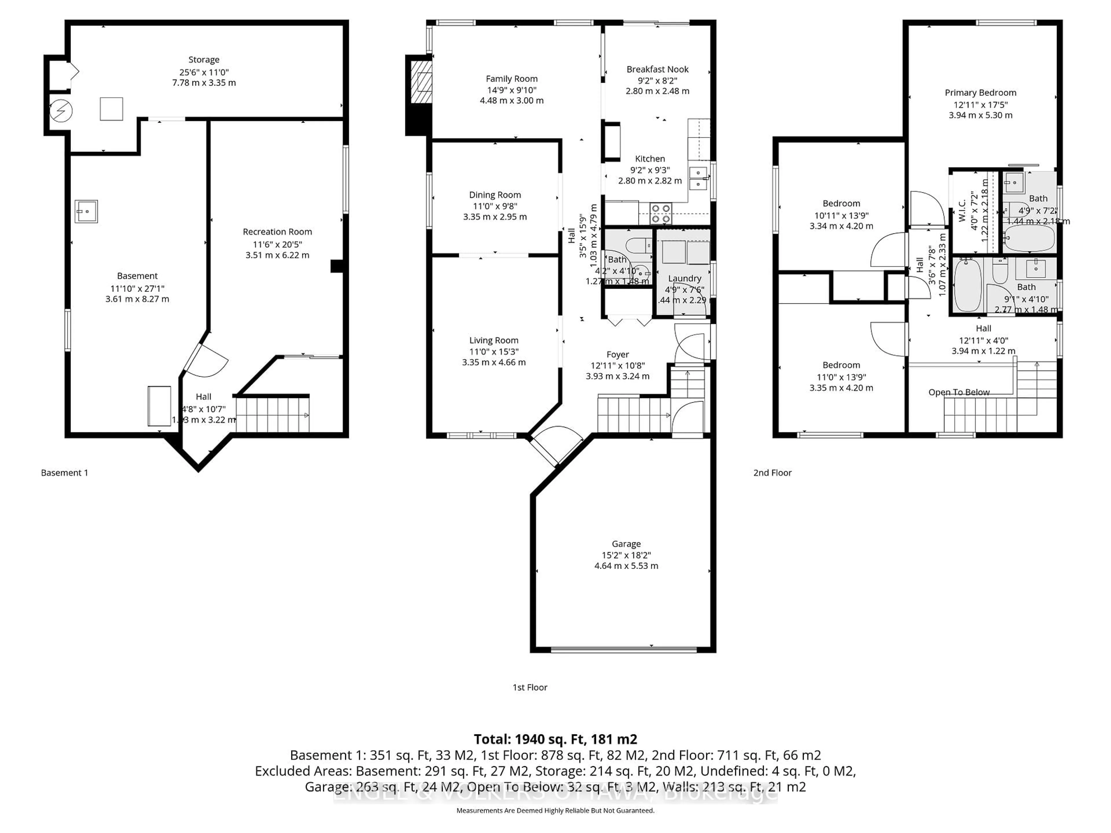 Floor plan for 14 Gamma Crt, Barrhaven Ontario K2J 3W8