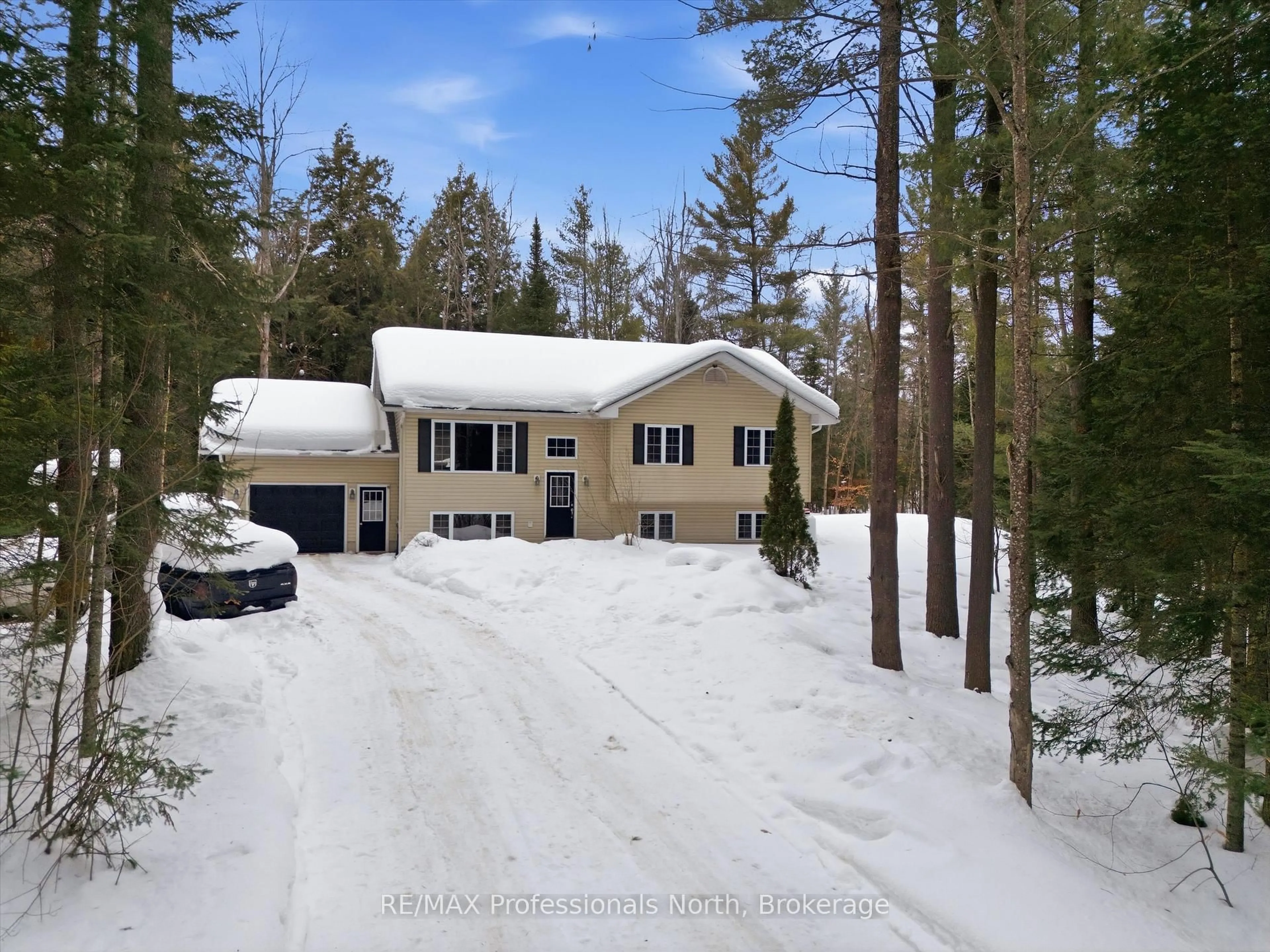 A pic from outside/outdoor area/front of a property/back of a property/a pic from drone, forest/trees view for 1017 CHURCH HILL Rd, Bracebridge Ontario P1L 1X1