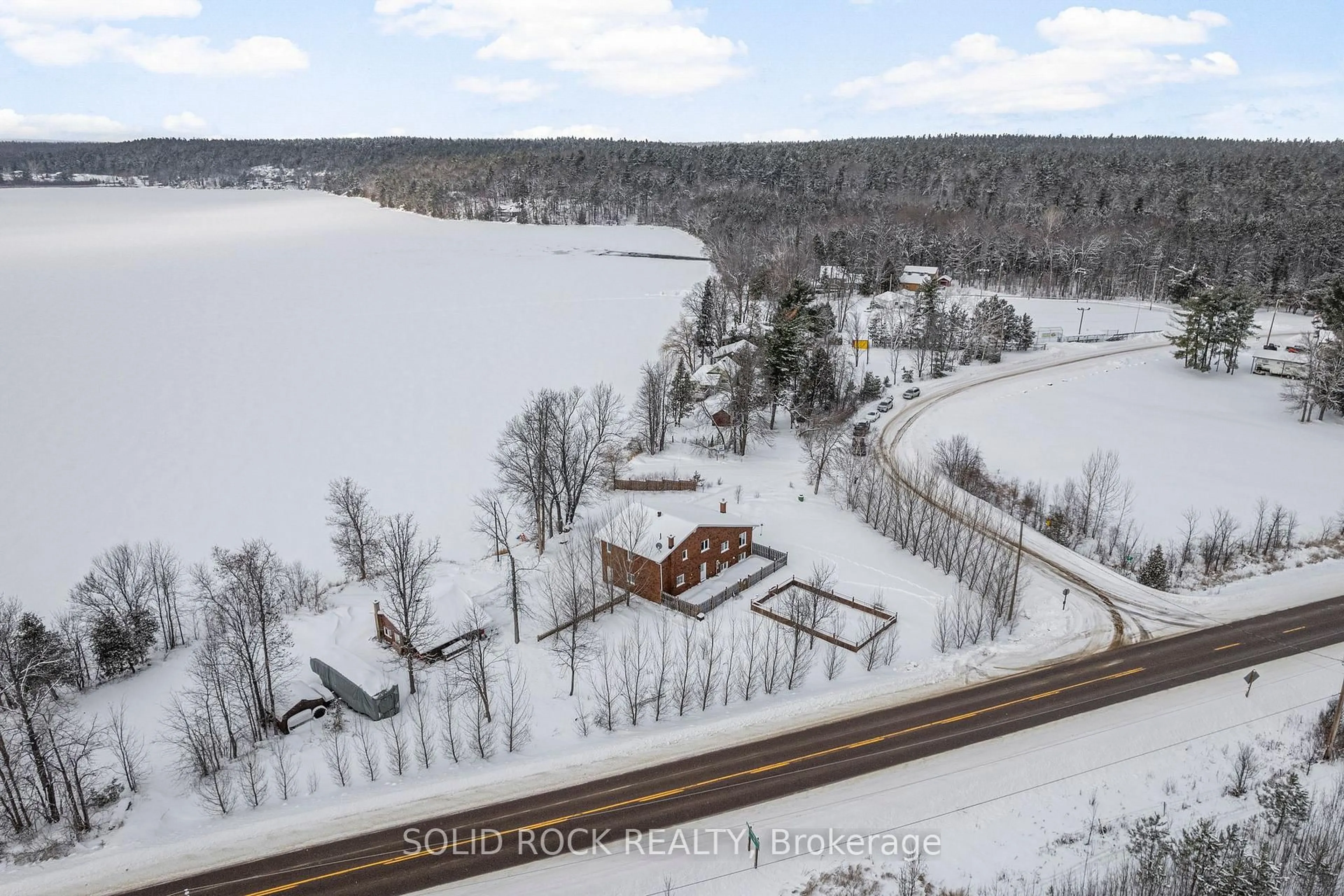 A pic from outside/outdoor area/front of a property/back of a property/a pic from drone, water/lake/river/ocean view for 86 Township Park Rd, Eganville Ontario K0J 1T0