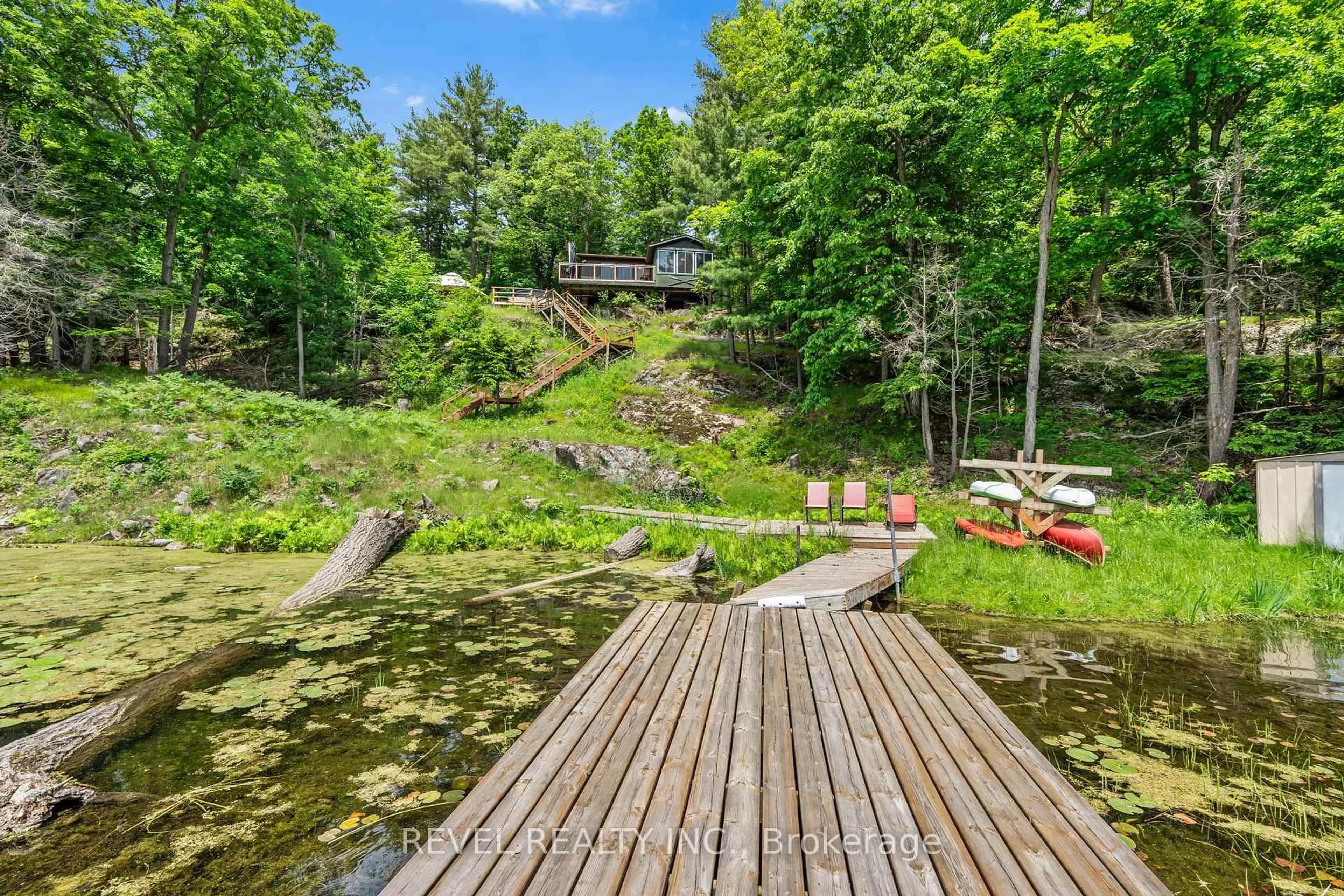 A pic from outside/outdoor area/front of a property/back of a property/a pic from drone, water/lake/river/ocean view for 49 Sleepy Hollow Rd, Rideau Lakes Ontario K0G 1E0