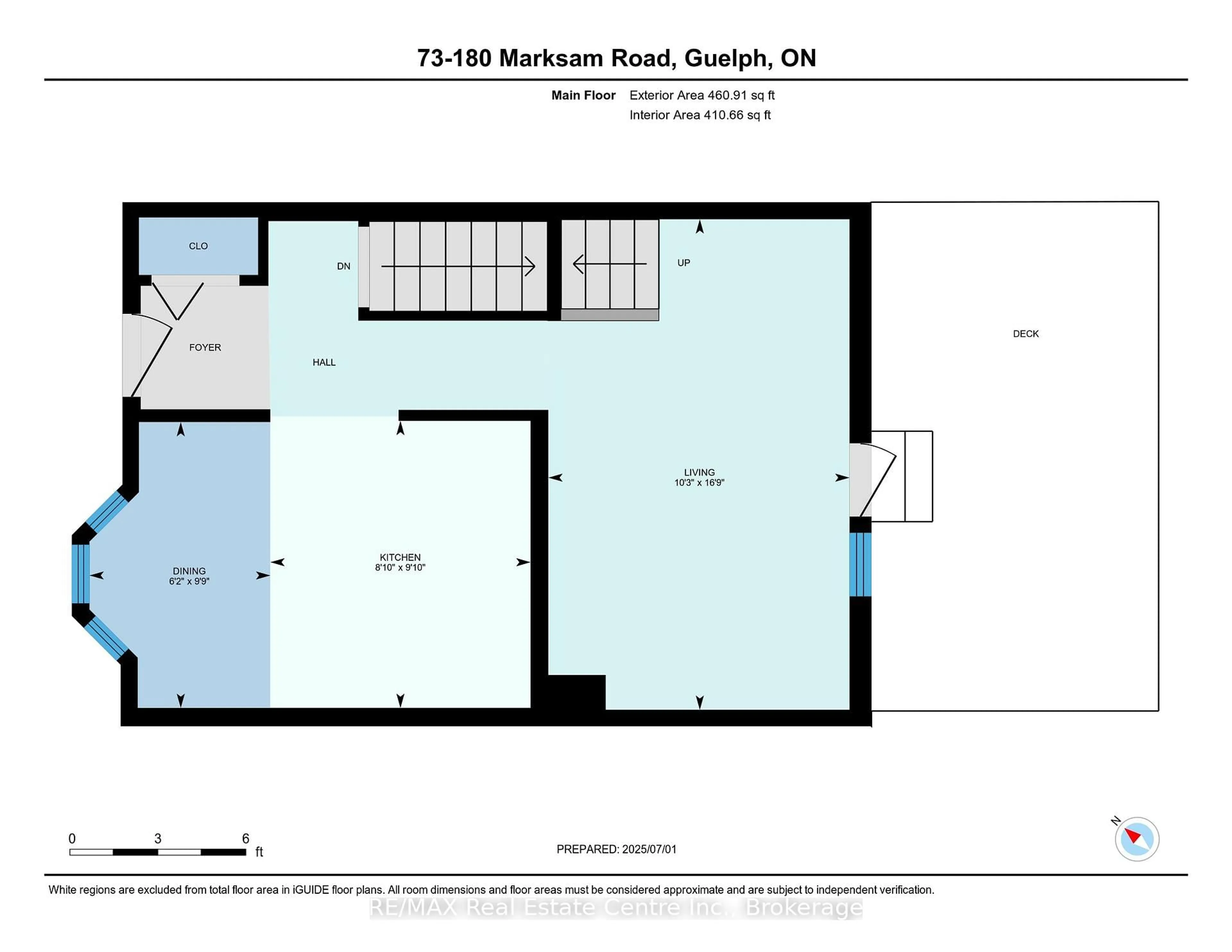 Floor plan for 180 Marksam Rd #73, Guelph Ontario N1H 8G6