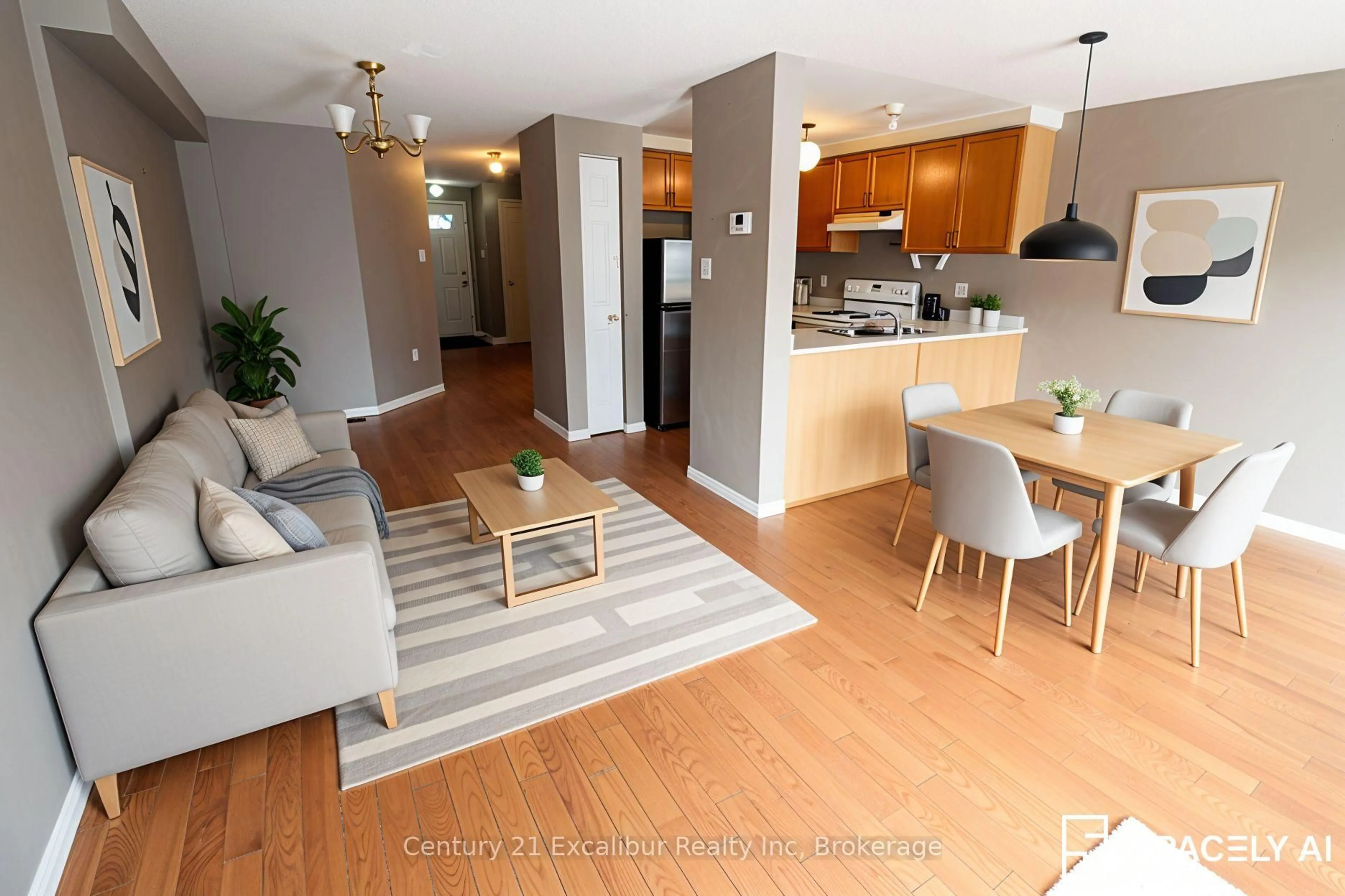 Open concept kitchen, wood/laminate floor for 419 Flannery Dr, Centre Wellington Ontario N1M 3P2