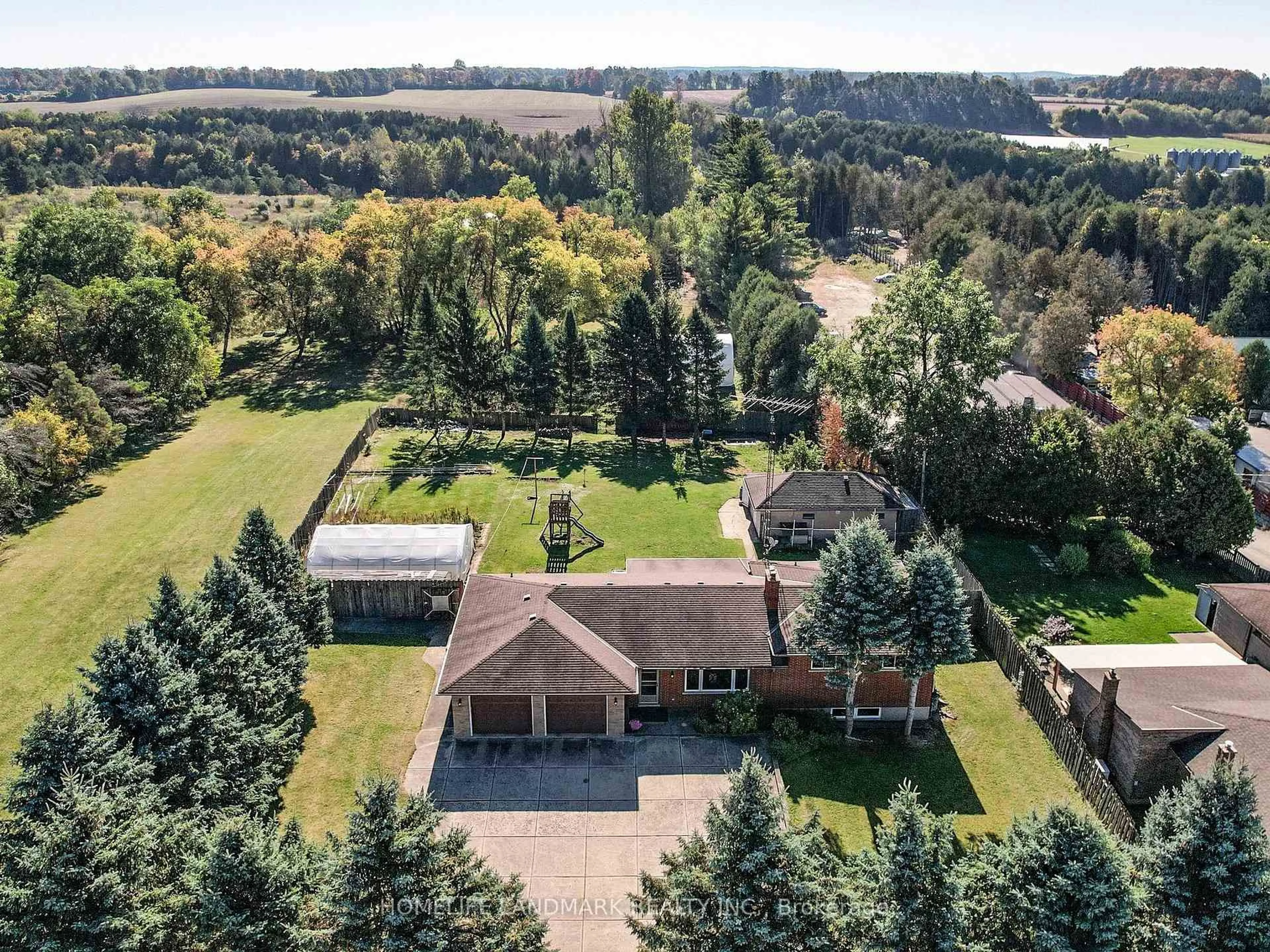 A pic from outside/outdoor area/front of a property/back of a property/a pic from drone, forest/trees view for 7897 Hwy 7 Rd, Guelph/Eramosa Ontario N1H 6H8