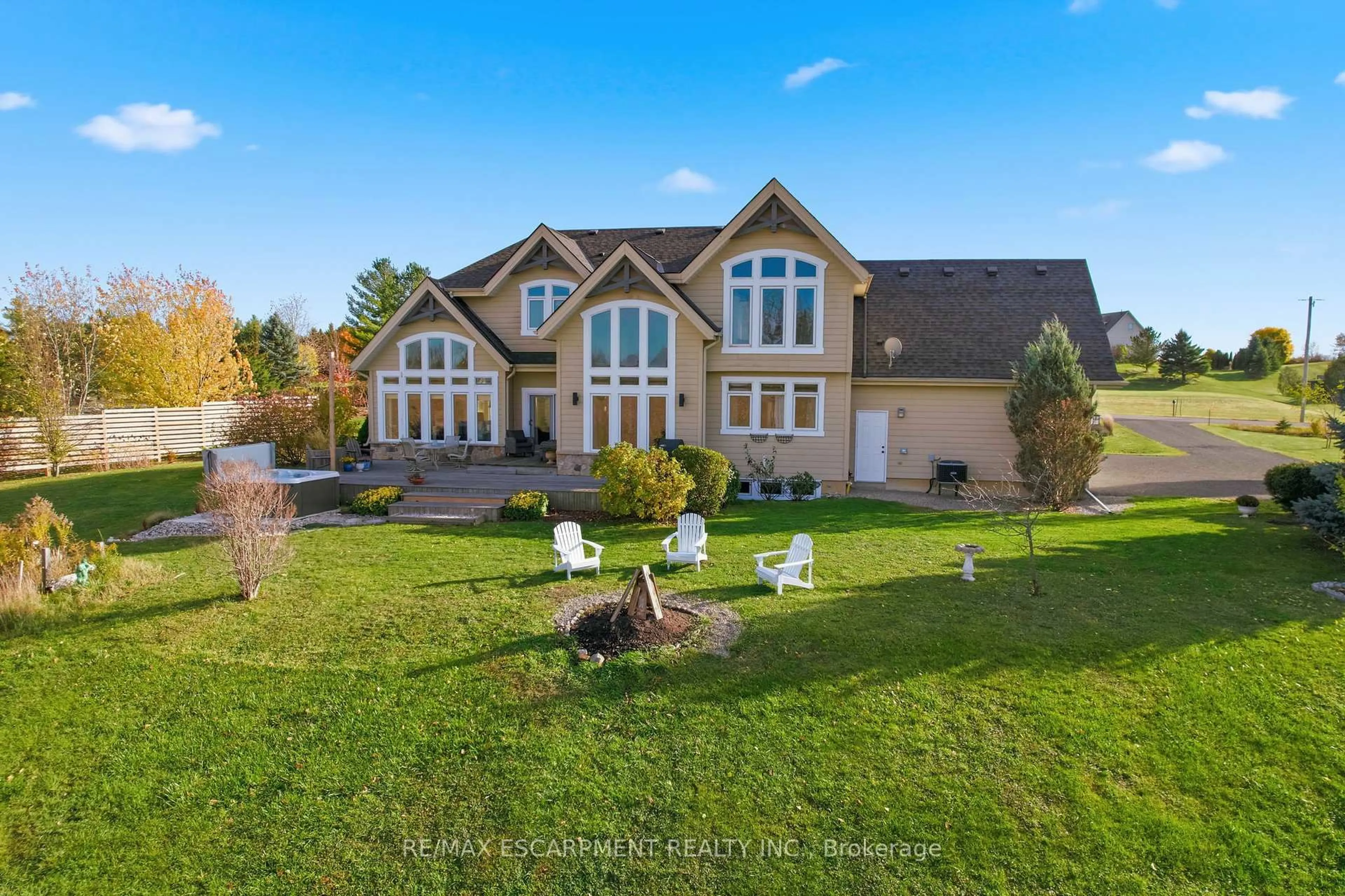 A pic from outside/outdoor area/front of a property/back of a property/a pic from drone, water/lake/river/ocean view for 250 Old Onondaga Rd, Brantford Ontario N3R 0C1