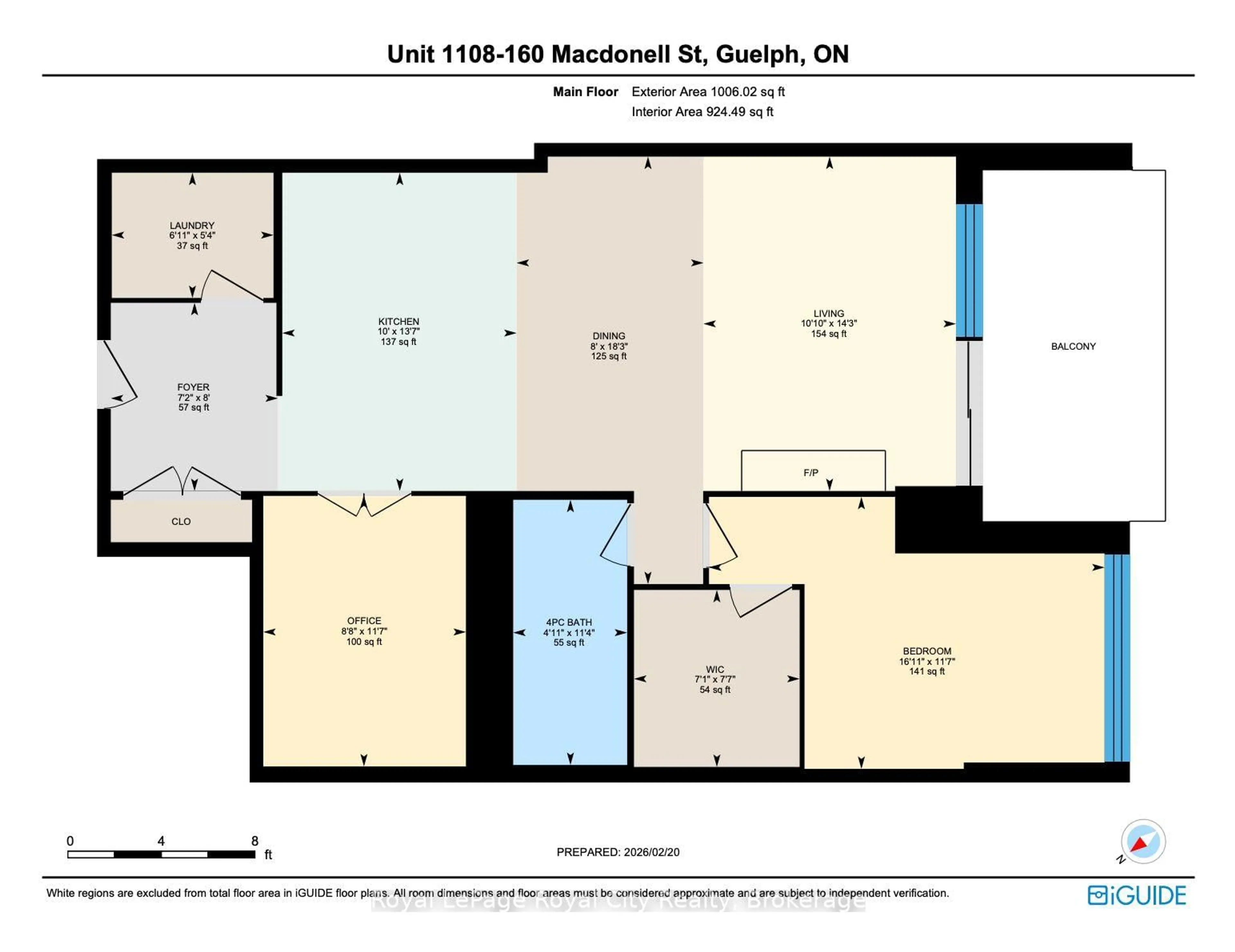 Floor plan for 160 Macdonell St #1108, Guelph Ontario N1H 0A9