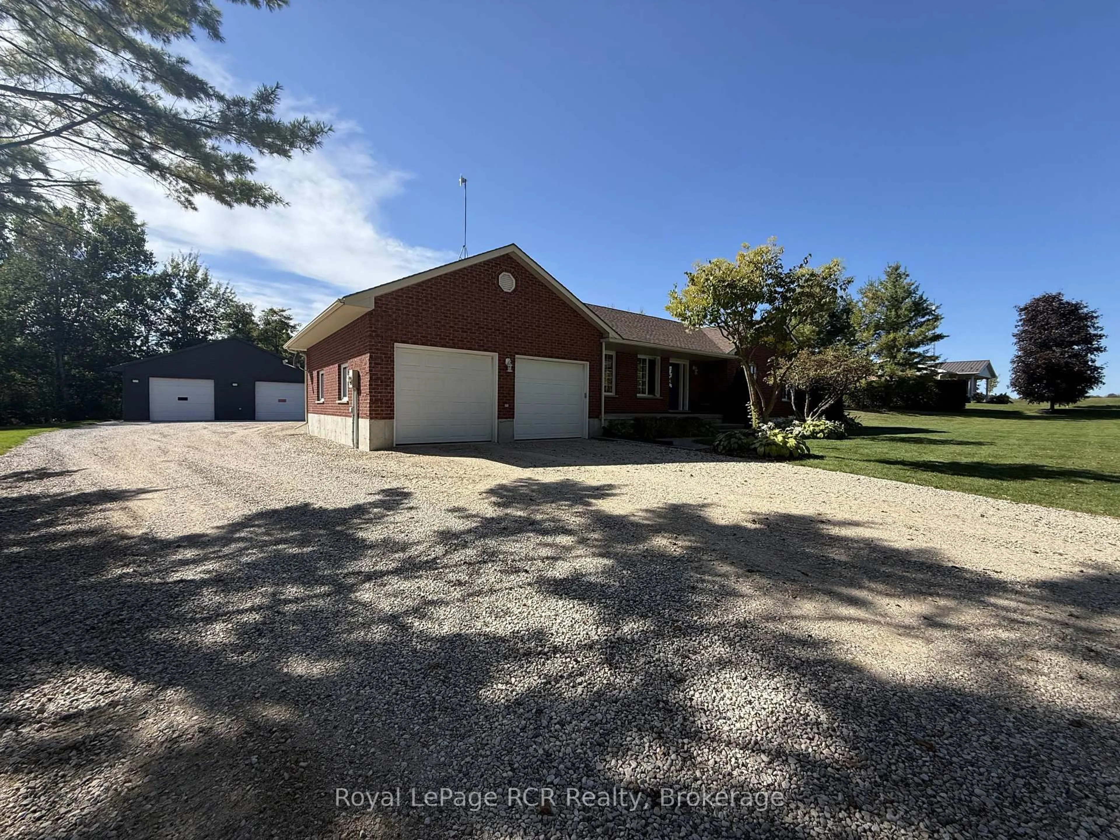 A pic from outside/outdoor area/front of a property/back of a property/a pic from drone, water/lake/river/ocean view for 9632 Concession Rd 4, Wellington North Ontario N0G 2L0