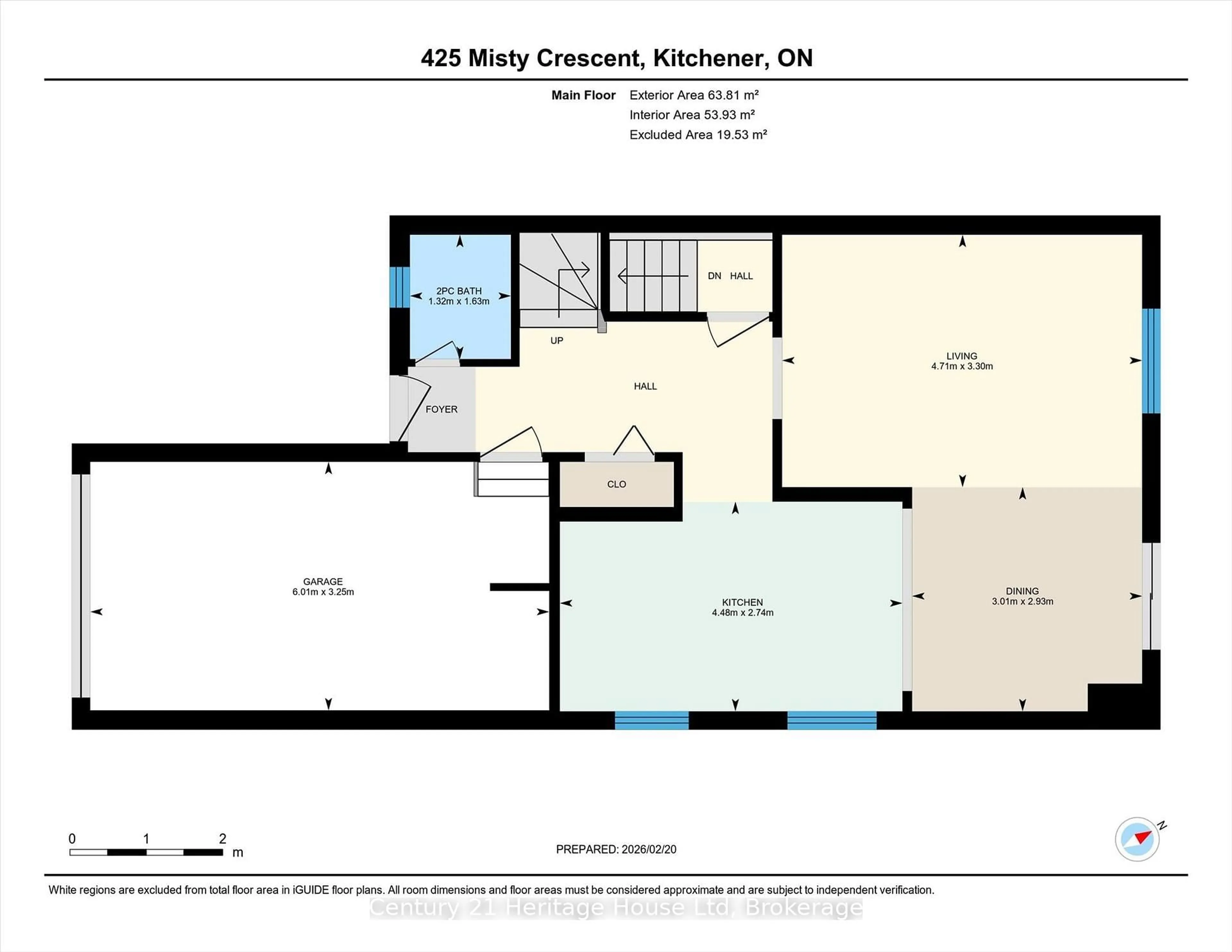 Floor plan for 425 Misty Cres, Kitchener Ontario N2B 3V7