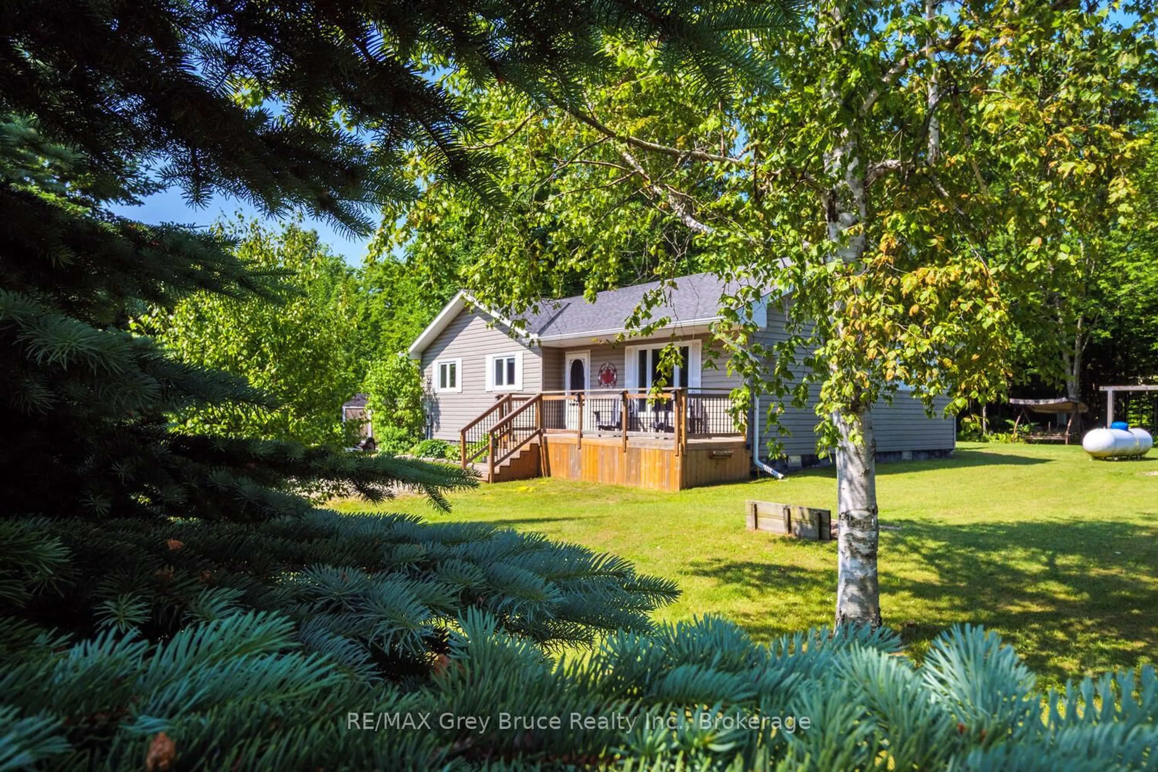 A pic from outside/outdoor area/front of a property/back of a property/a pic from drone, forest/trees view for 32 SUGARBUSH Rd, South Bruce Peninsula Ontario N0H 2T0