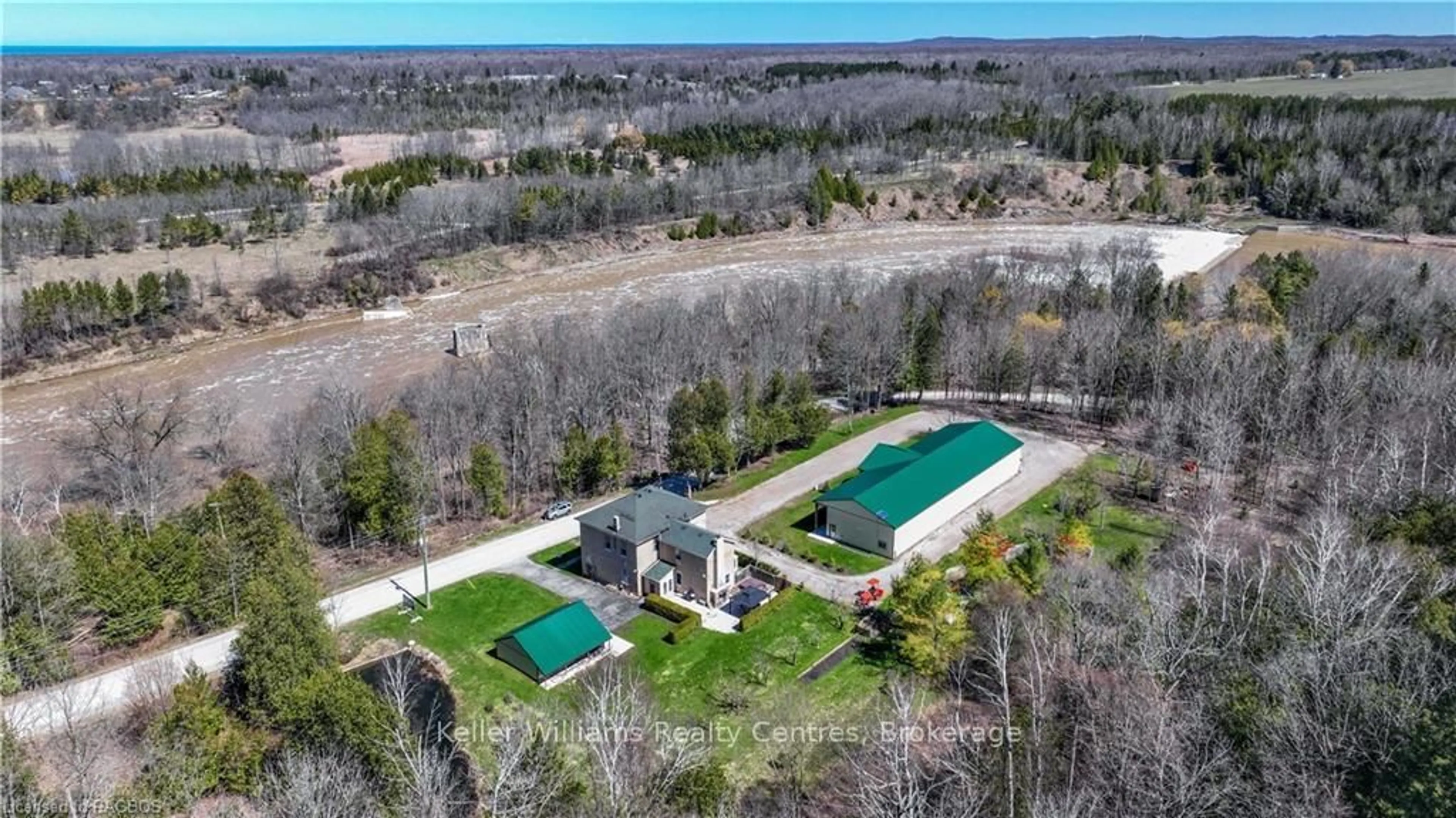 A pic from outside/outdoor area/front of a property/back of a property/a pic from drone, water/lake/river/ocean view for 484 Carlisle St, Saugeen Shores Ontario N0H 2L0